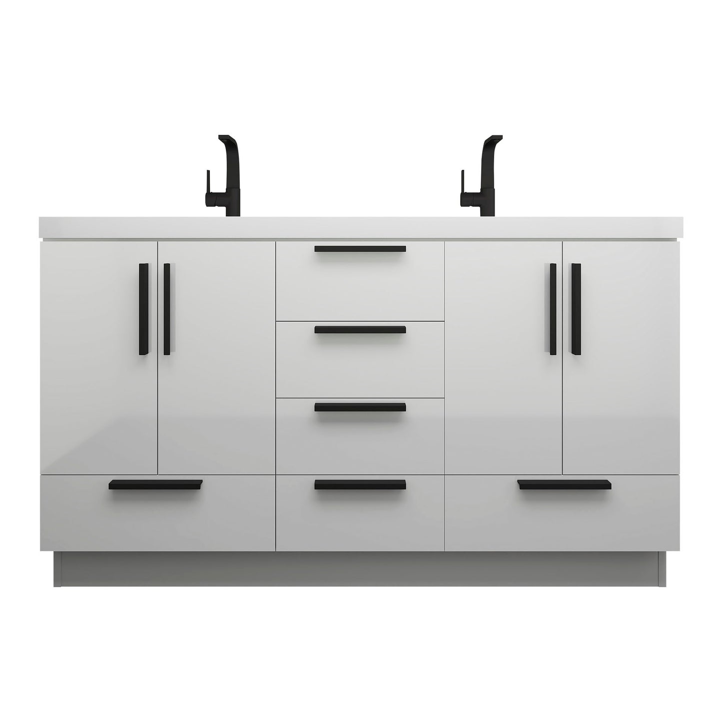 Better Vanity Carla 24" -84" Freestanding Bathroom Vanity with Reinforced Acrylic Sink, Soft-Close Doors & Drawers, Fully Assembled