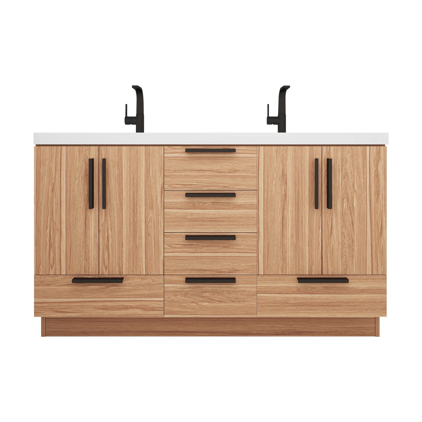 Better Vanity Carla 24" -84" Freestanding Bathroom Vanity with Reinforced Acrylic Sink, Soft-Close Doors & Drawers, Fully Assembled