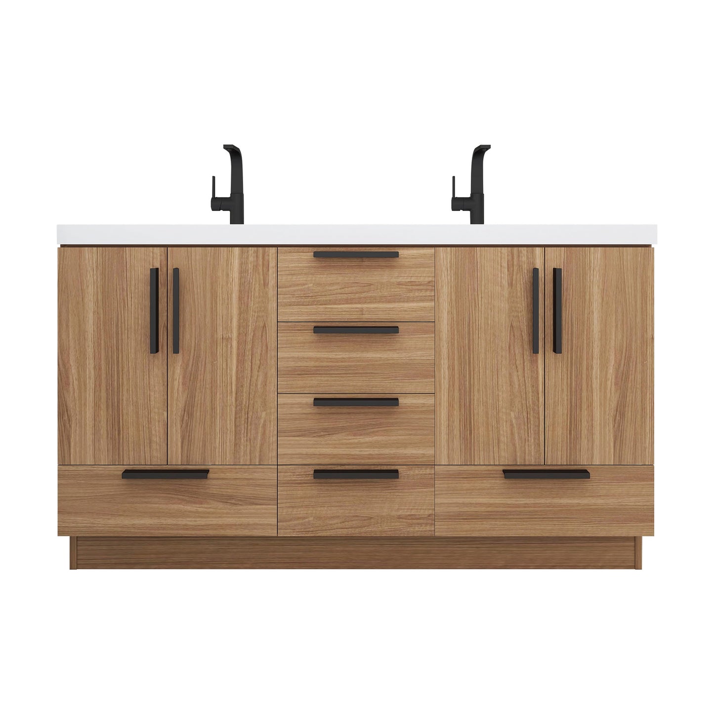 Better Vanity Carla 24" -84" Freestanding Bathroom Vanity with Reinforced Acrylic Sink, Soft-Close Doors & Drawers, Fully Assembled
