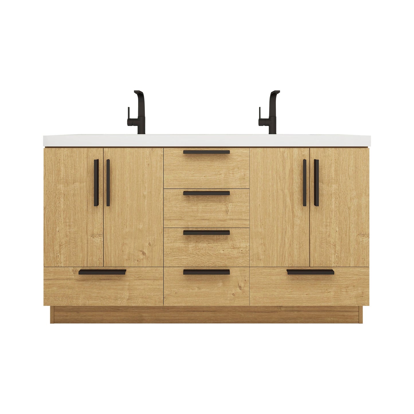 Better Vanity Carla 24" -84" Freestanding Bathroom Vanity with Reinforced Acrylic Sink, Soft-Close Doors & Drawers, Fully Assembled