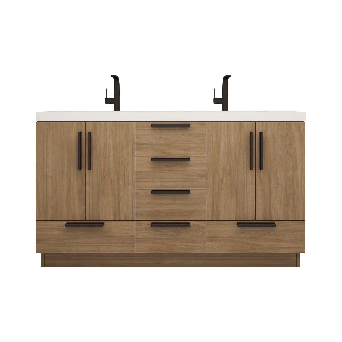 Better Vanity Carla 24" -84" Freestanding Bathroom Vanity with Reinforced Acrylic Sink, Soft-Close Doors & Drawers, Fully Assembled