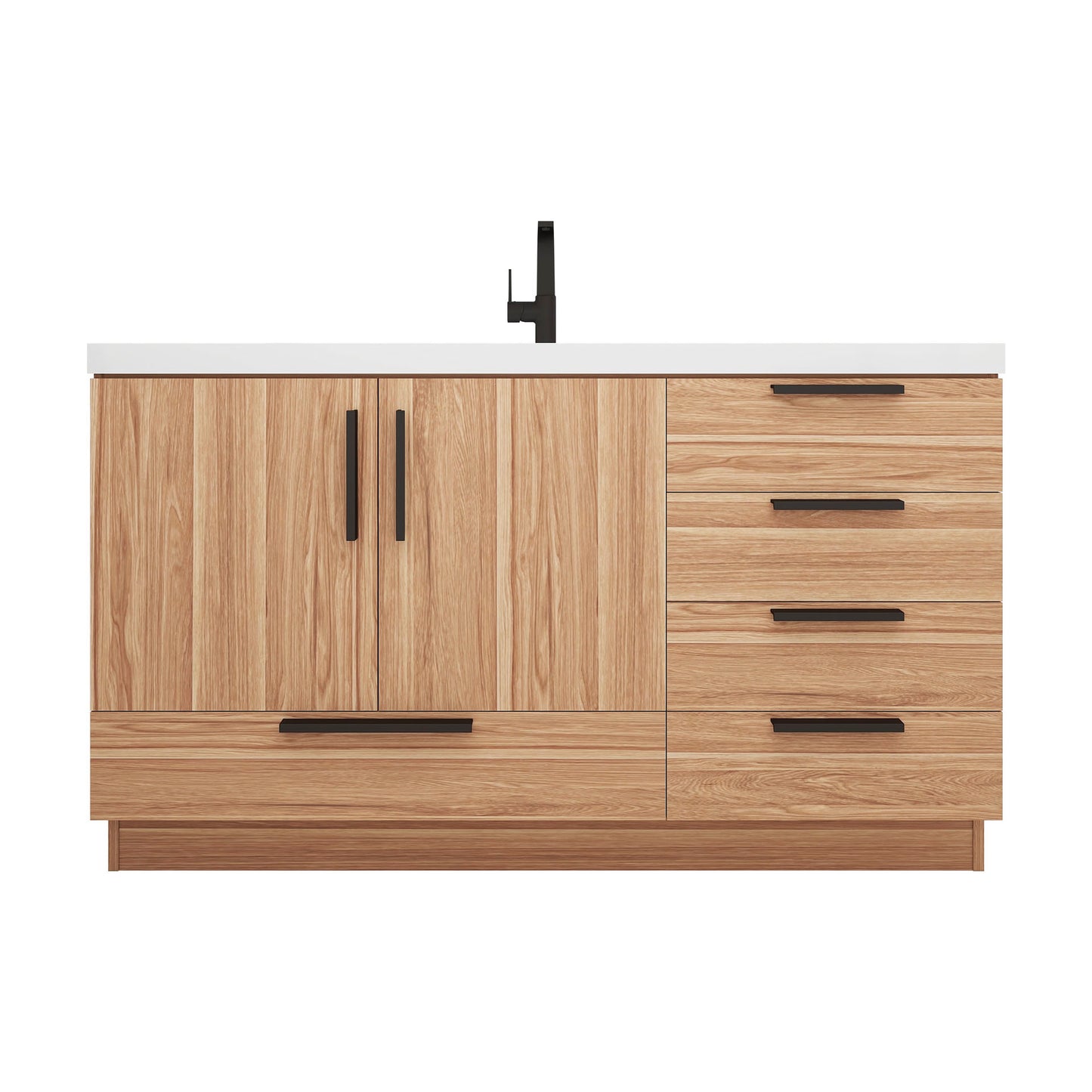 Better Vanity Carla 24" -84" Freestanding Bathroom Vanity with Reinforced Acrylic Sink, Soft-Close Doors & Drawers, Fully Assembled