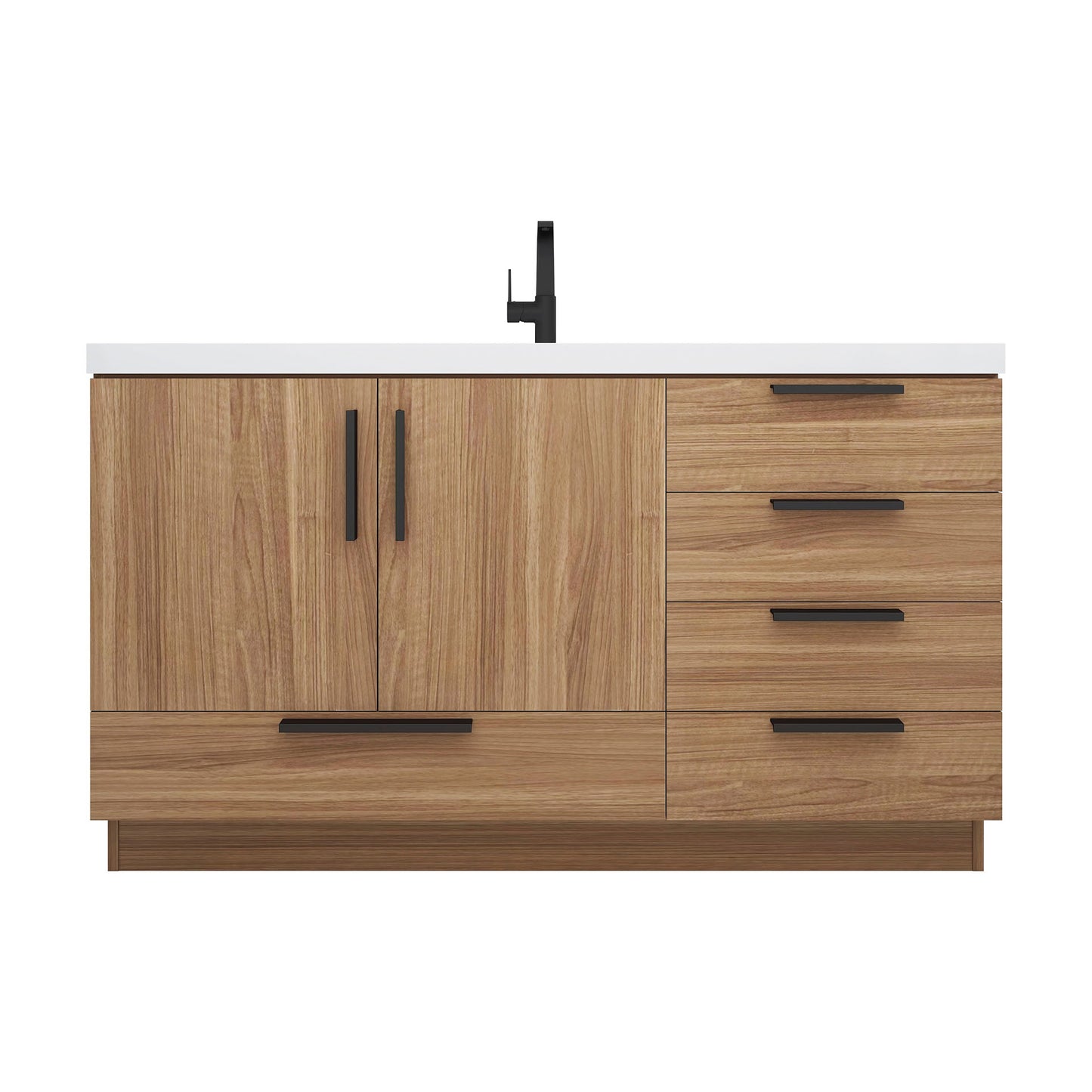 Better Vanity Carla 24" -84" Freestanding Bathroom Vanity with Reinforced Acrylic Sink, Soft-Close Doors & Drawers, Fully Assembled