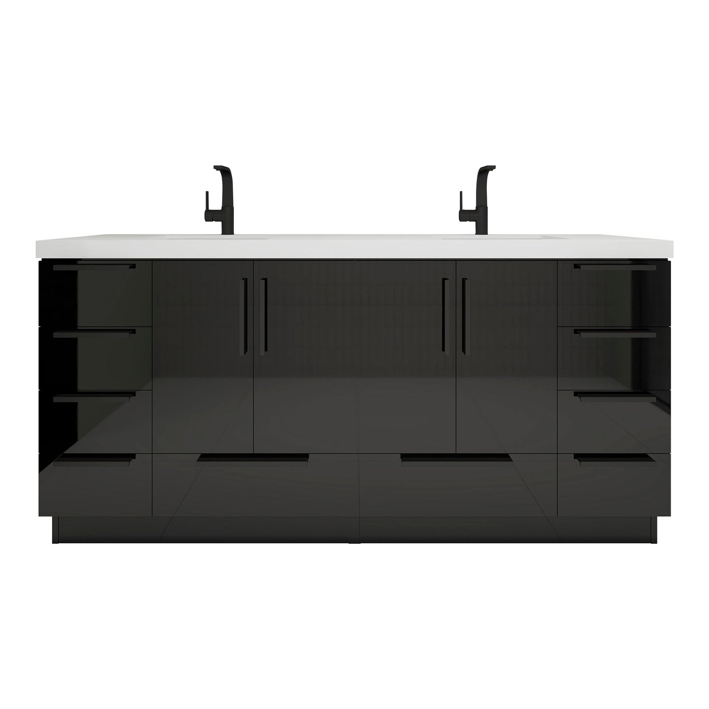 Better Vanity Carla 24" -84" Freestanding Bathroom Vanity with Reinforced Acrylic Sink, Soft-Close Doors & Drawers, Fully Assembled
