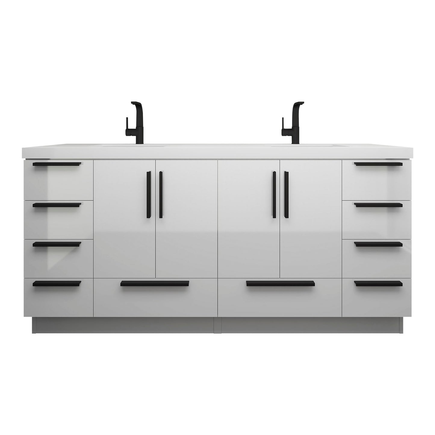 Better Vanity Carla 24" -84" Freestanding Bathroom Vanity with Reinforced Acrylic Sink, Soft-Close Doors & Drawers, Fully Assembled