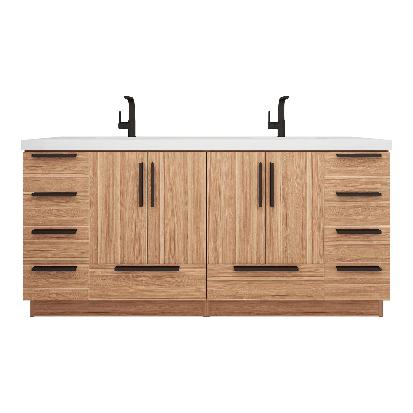 Better Vanity Carla 24" -84" Freestanding Bathroom Vanity with Reinforced Acrylic Sink, Soft-Close Doors & Drawers, Fully Assembled
