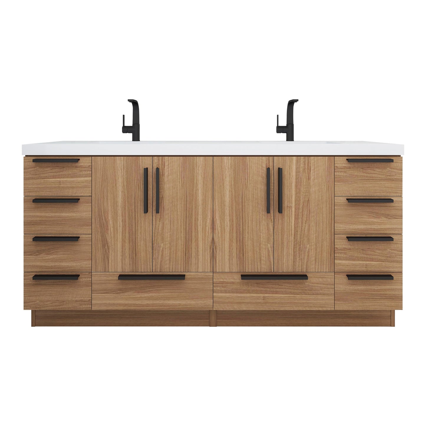 Better Vanity Carla 24" -84" Freestanding Bathroom Vanity with Reinforced Acrylic Sink, Soft-Close Doors & Drawers, Fully Assembled