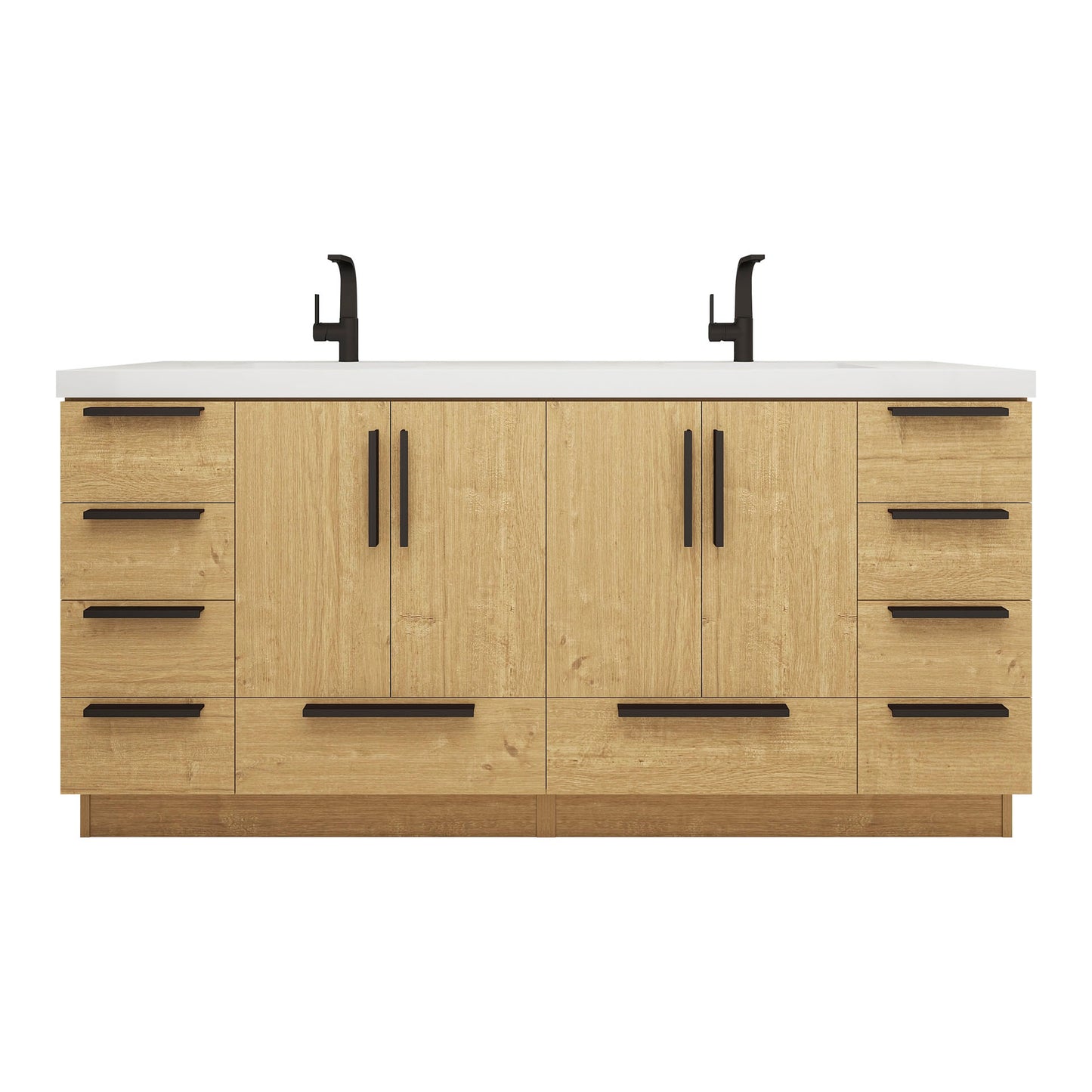 Better Vanity Carla 24" -84" Freestanding Bathroom Vanity with Reinforced Acrylic Sink, Soft-Close Doors & Drawers, Fully Assembled