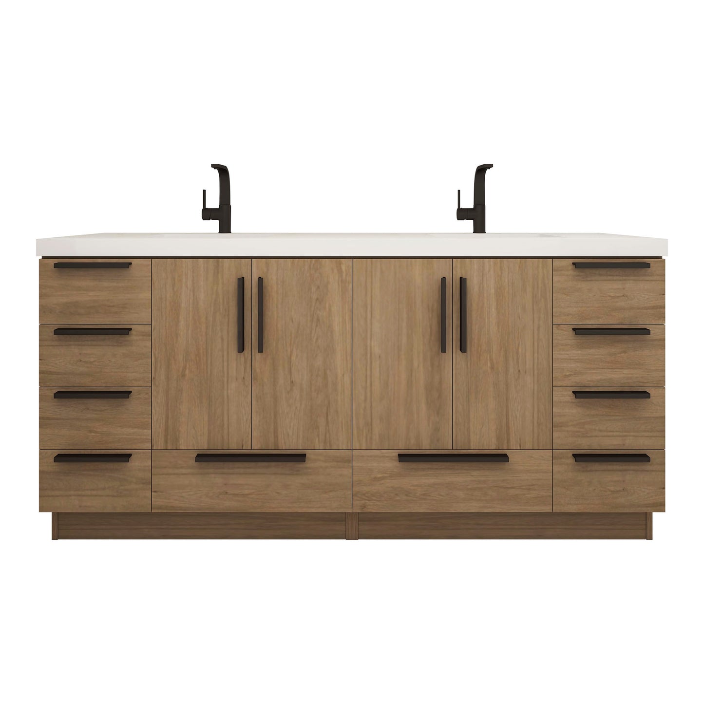 Better Vanity Carla 24" -84" Freestanding Bathroom Vanity with Reinforced Acrylic Sink, Soft-Close Doors & Drawers, Fully Assembled