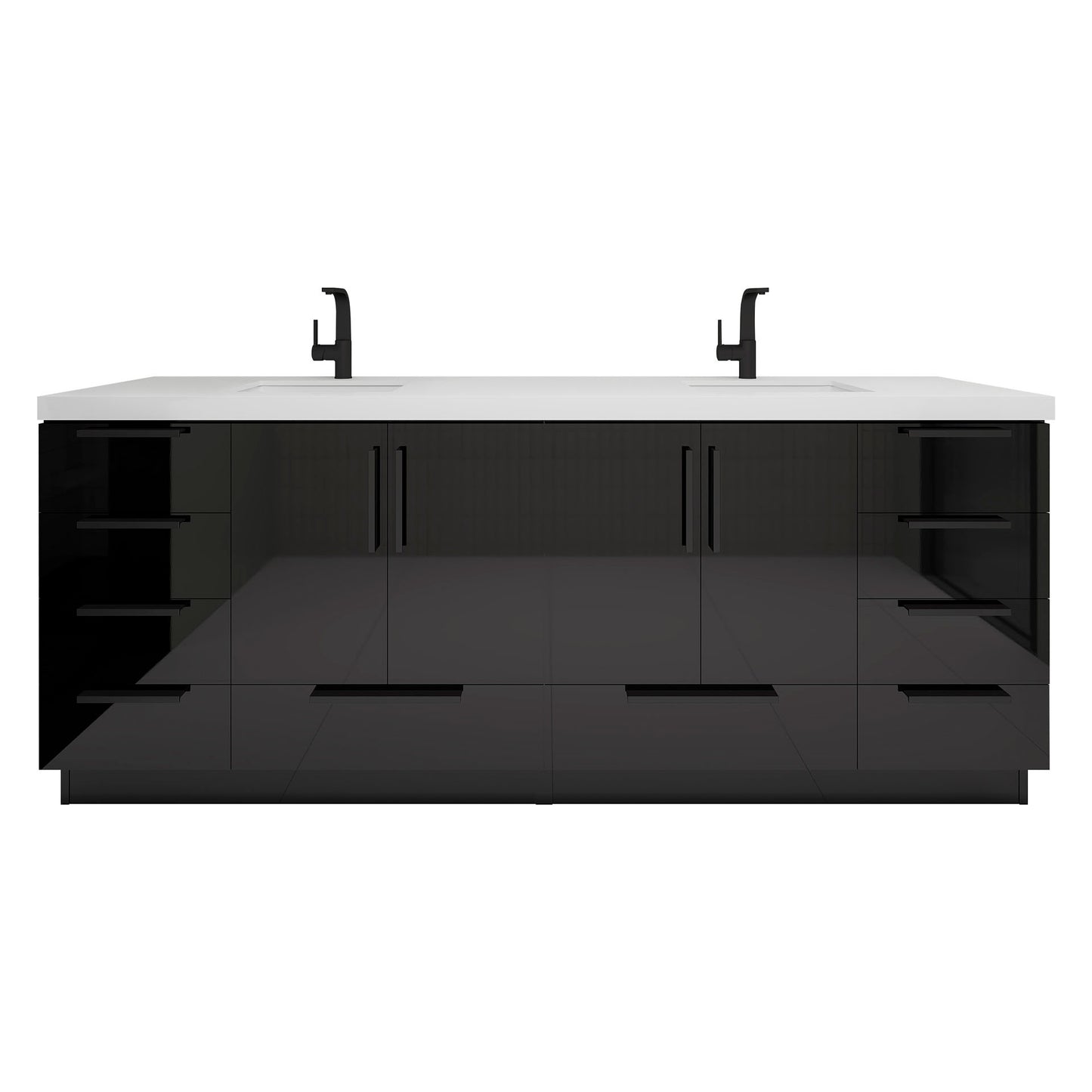 Better Vanity Carla 24" -84" Freestanding Bathroom Vanity with Reinforced Acrylic Sink, Soft-Close Doors & Drawers, Fully Assembled