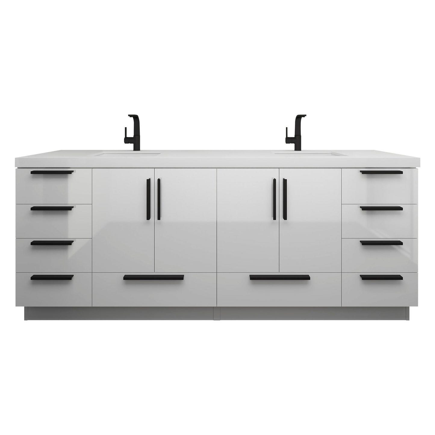 Better Vanity Carla 24" -84" Freestanding Bathroom Vanity with Reinforced Acrylic Sink, Soft-Close Doors & Drawers, Fully Assembled