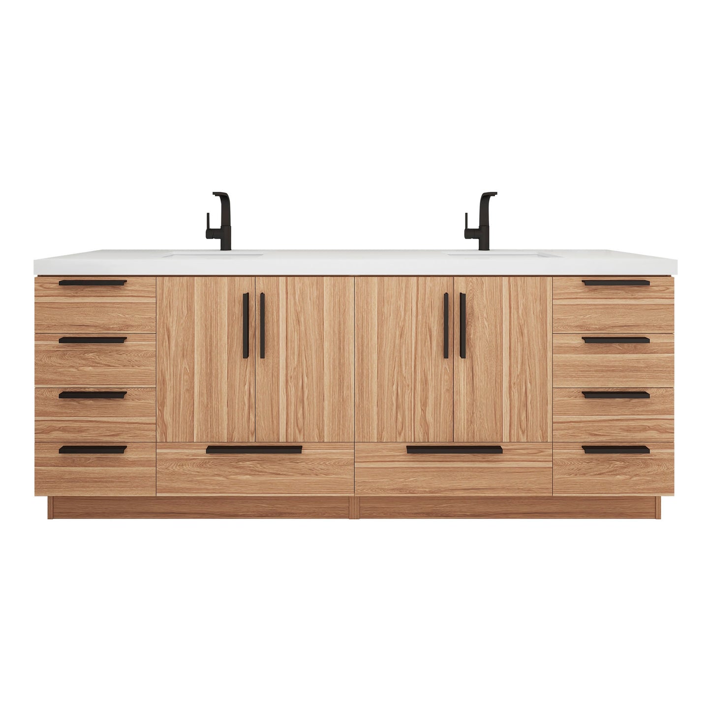 Better Vanity Carla 24" -84" Freestanding Bathroom Vanity with Reinforced Acrylic Sink, Soft-Close Doors & Drawers, Fully Assembled