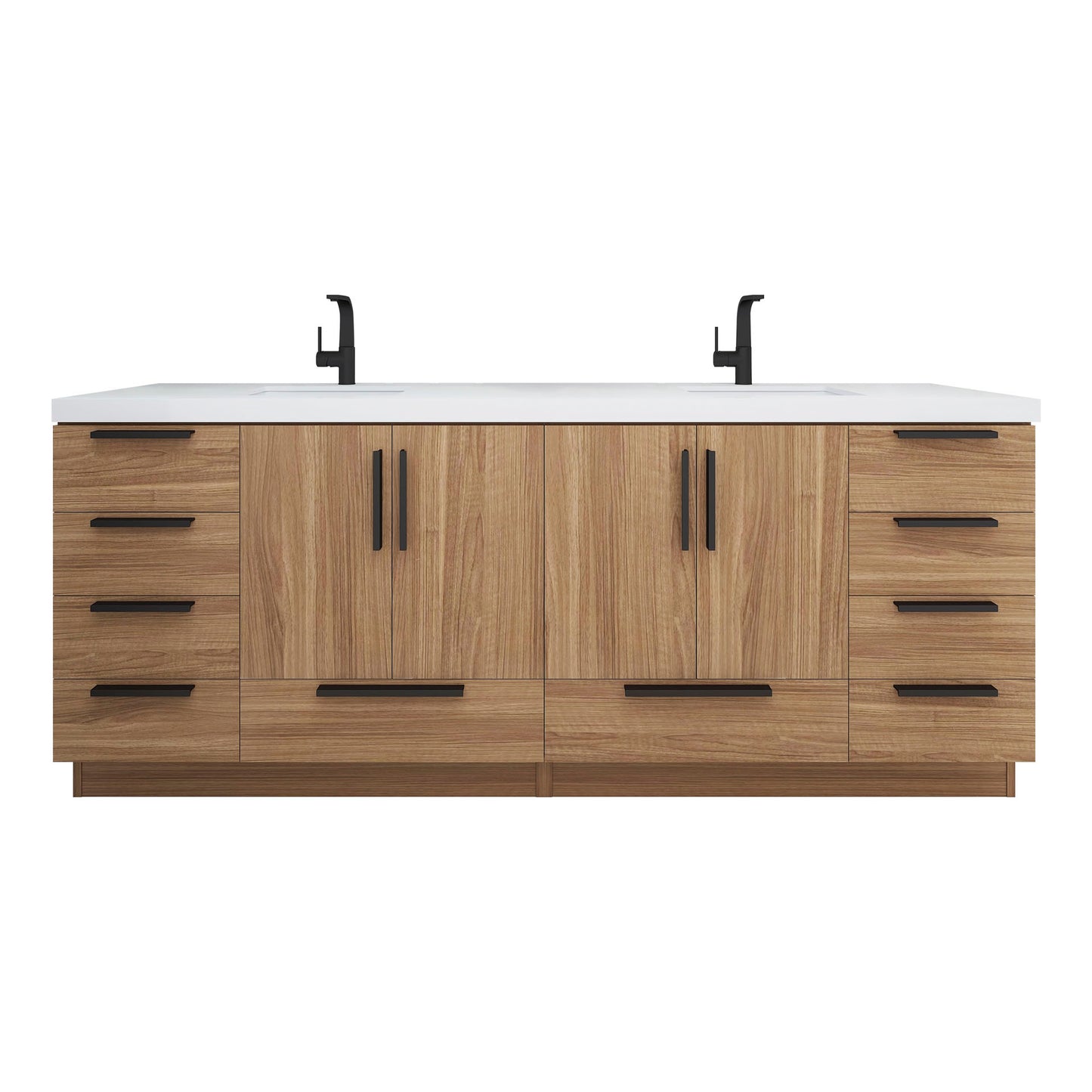 Better Vanity Carla 24" -84" Freestanding Bathroom Vanity with Reinforced Acrylic Sink, Soft-Close Doors & Drawers, Fully Assembled