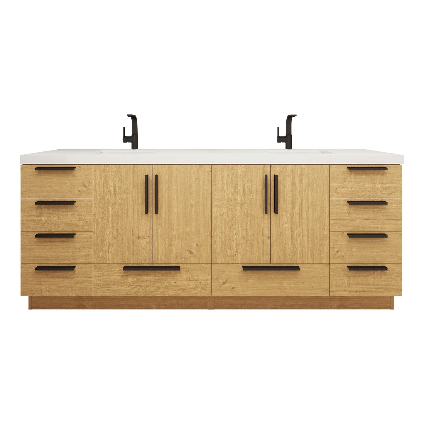 Better Vanity Carla 24" -84" Freestanding Bathroom Vanity with Reinforced Acrylic Sink, Soft-Close Doors & Drawers, Fully Assembled