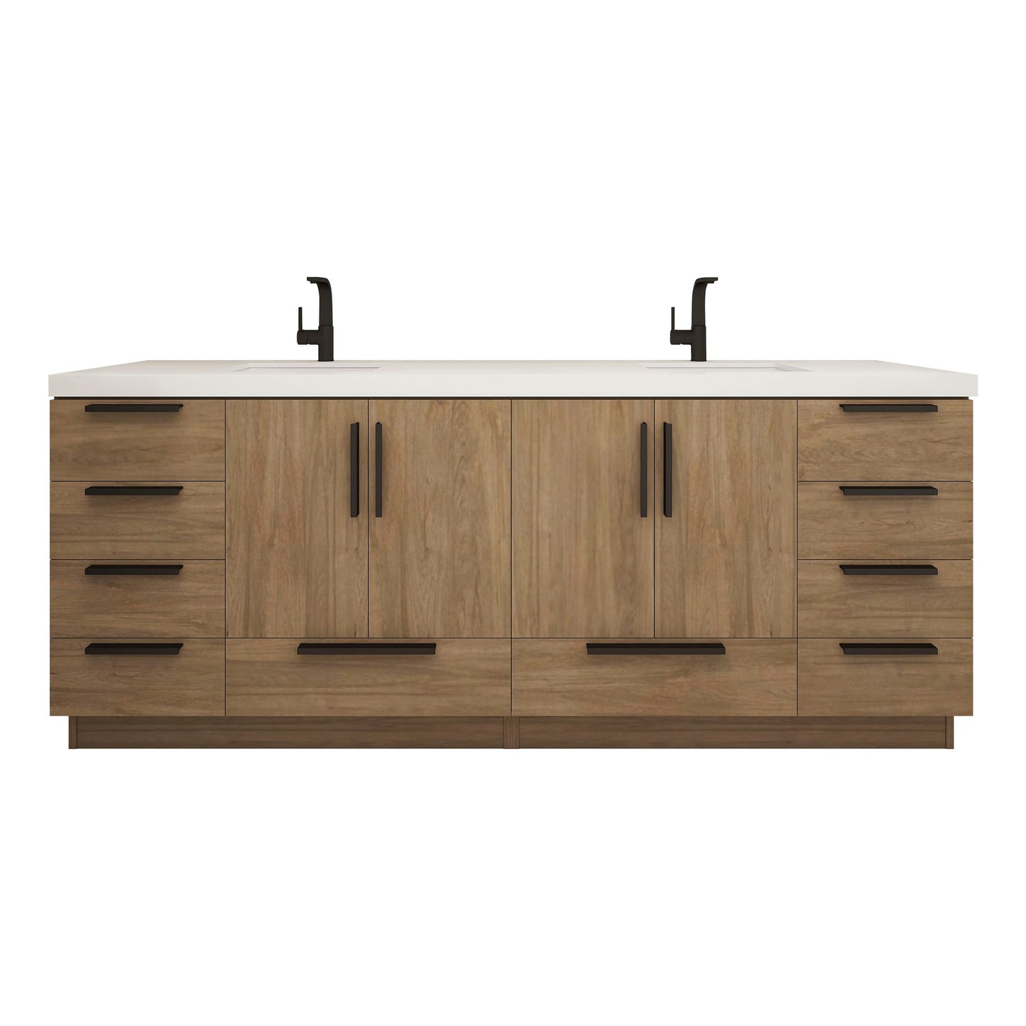 Better Vanity Carla 24" -84" Freestanding Bathroom Vanity with Reinforced Acrylic Sink, Soft-Close Doors & Drawers, Fully Assembled
