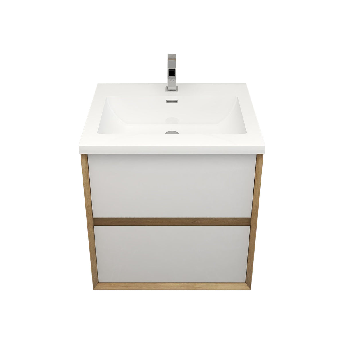 Better Vanity Kingdee 24"-84” Wall-Mounted Floating Bathroom Vanity with Reinforced Acrylic Single Basin Sink, Soft-Close Drawers, Fully Assembled