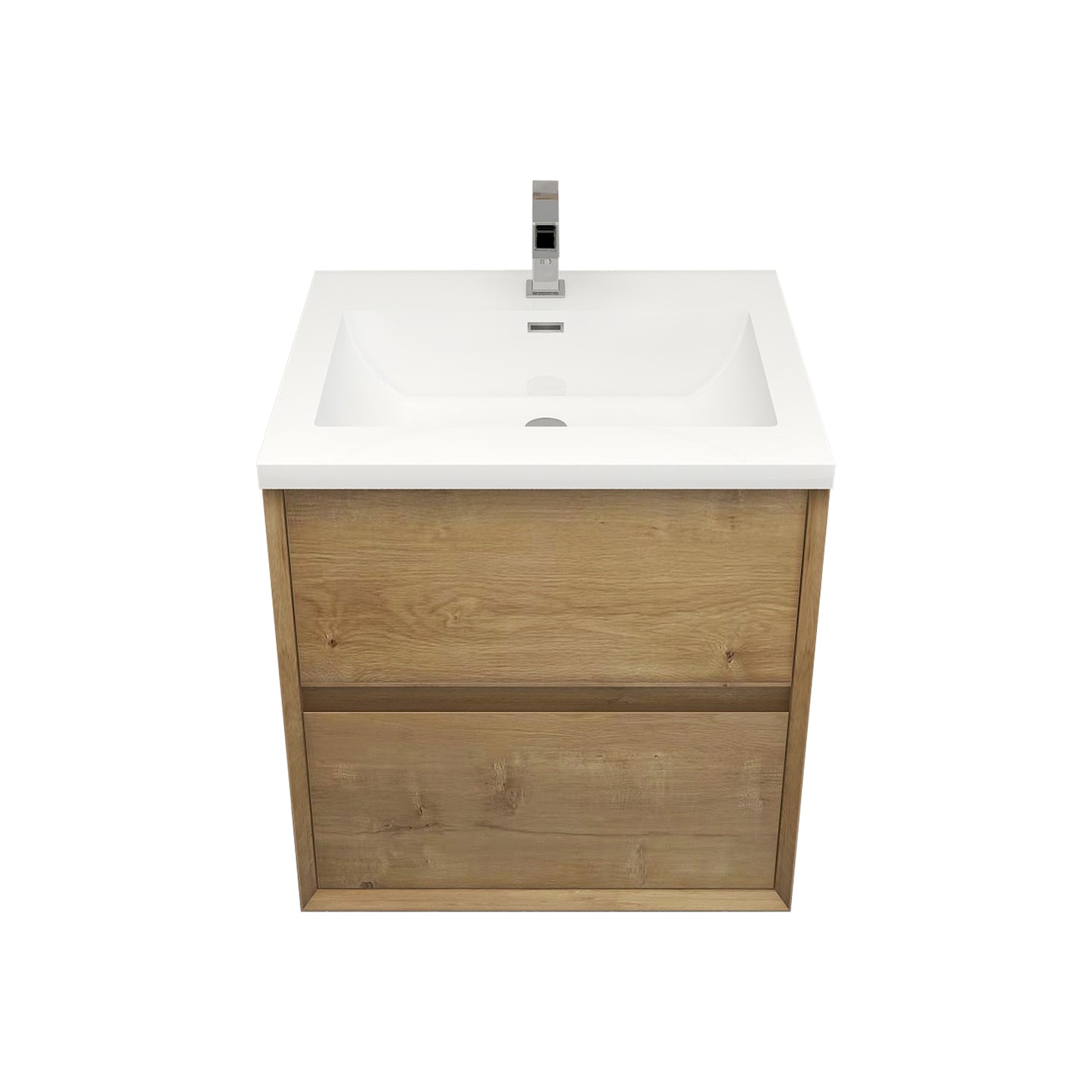 Better Vanity Kingdee 24"-84” Wall-Mounted Floating Bathroom Vanity with Reinforced Acrylic Single Basin Sink, Soft-Close Drawers, Fully Assembled