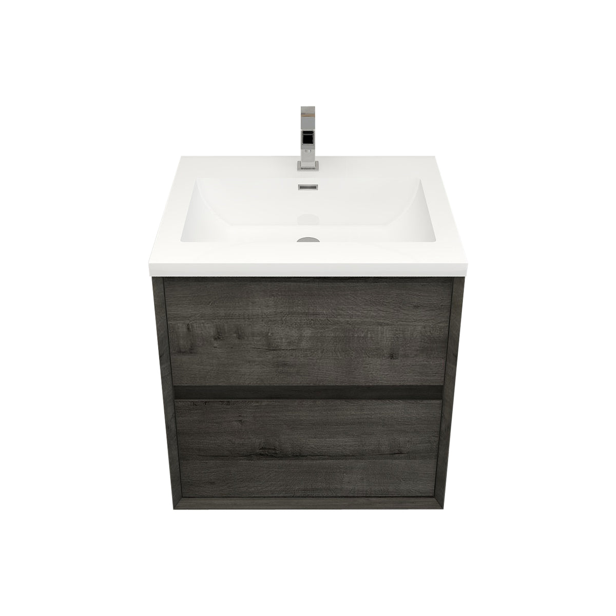 Better Vanity Kingdee 24"-84” Wall-Mounted Floating Bathroom Vanity with Reinforced Acrylic Single Basin Sink, Soft-Close Drawers, Fully Assembled