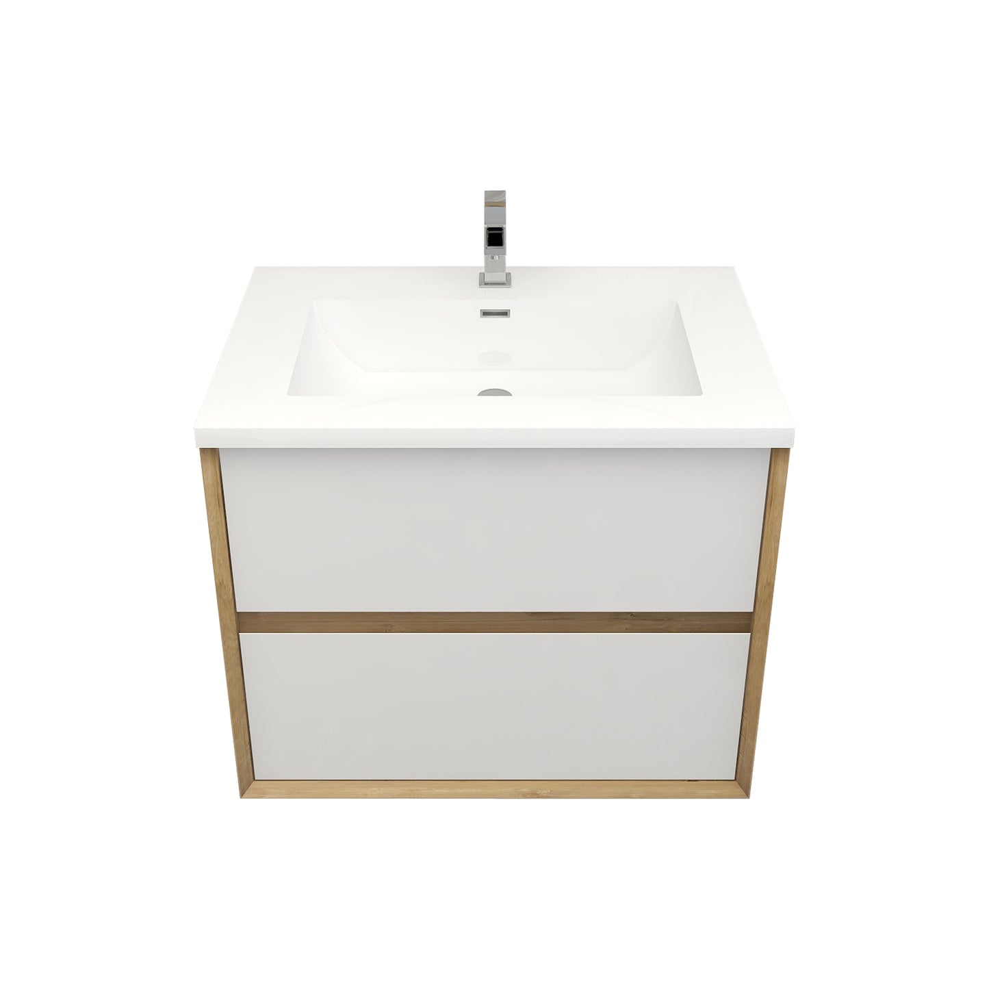 Better Vanity Kingdee 24"-84” Wall-Mounted Floating Bathroom Vanity with Reinforced Acrylic Single Basin Sink, Soft-Close Drawers, Fully Assembled