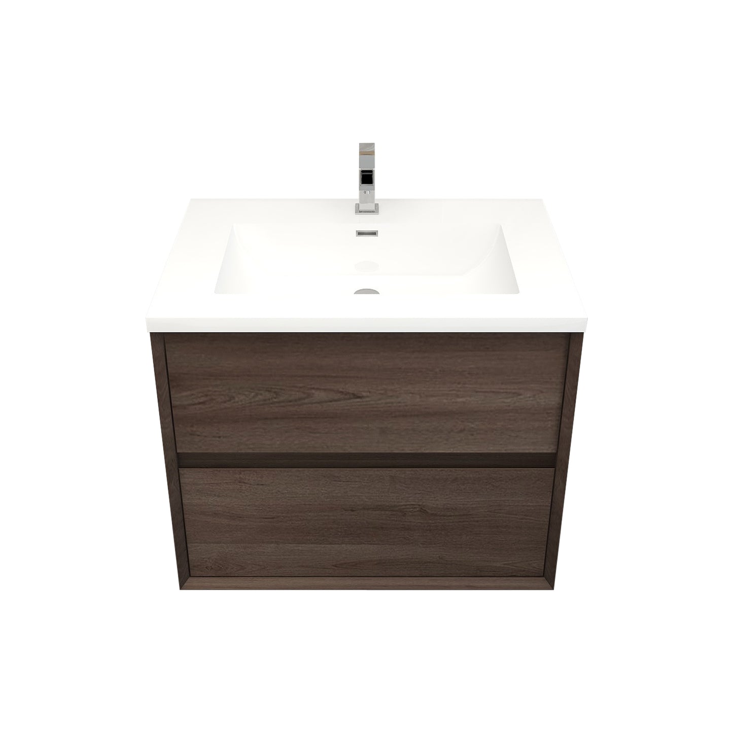 Better Vanity Kingdee 24"-84” Wall-Mounted Floating Bathroom Vanity with Reinforced Acrylic Single Basin Sink, Soft-Close Drawers, Fully Assembled