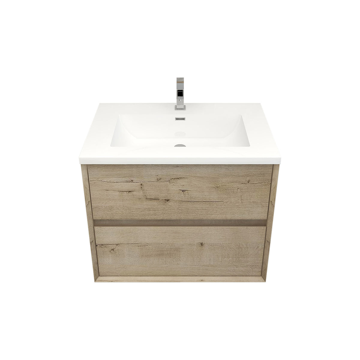 Better Vanity Kingdee 24"-84” Wall-Mounted Floating Bathroom Vanity with Reinforced Acrylic Single Basin Sink, Soft-Close Drawers, Fully Assembled