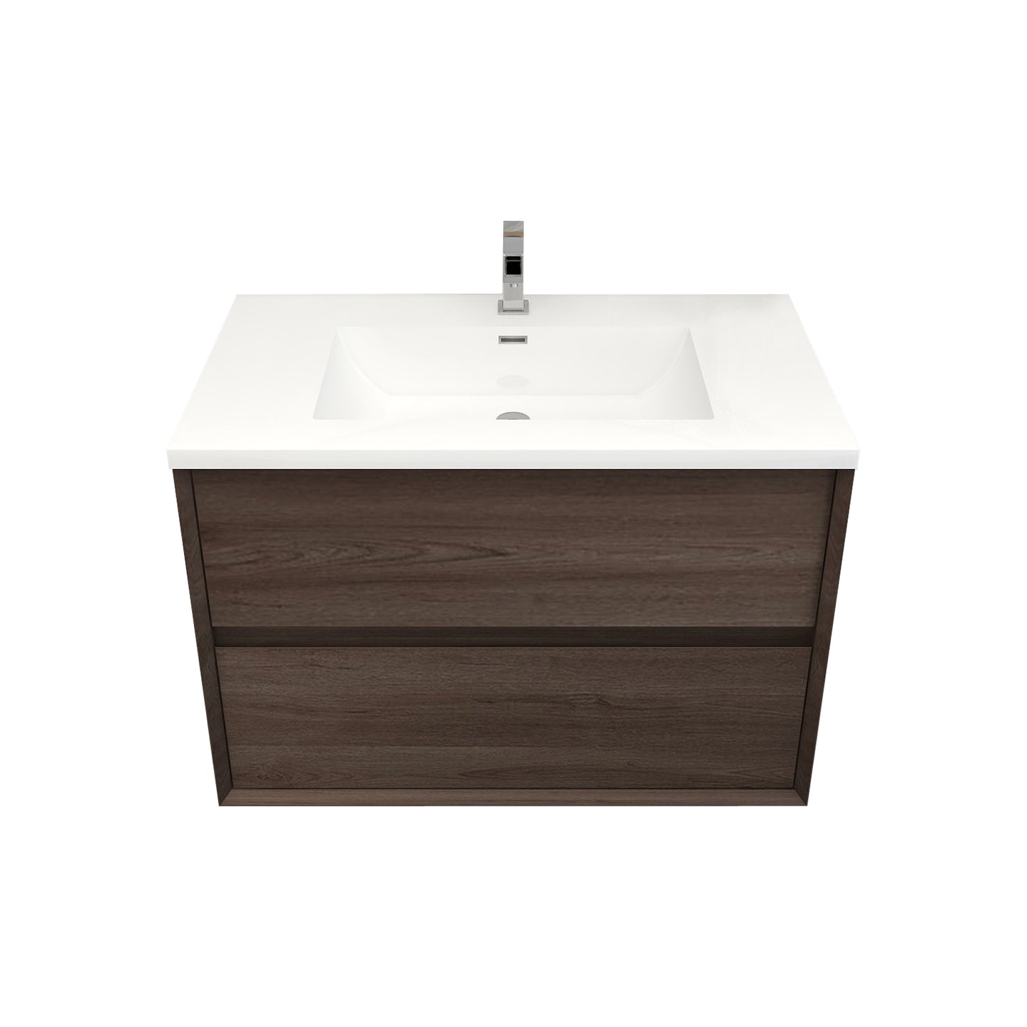Better Vanity Kingdee 24"-84” Wall-Mounted Floating Bathroom Vanity with Reinforced Acrylic Single Basin Sink, Soft-Close Drawers, Fully Assembled