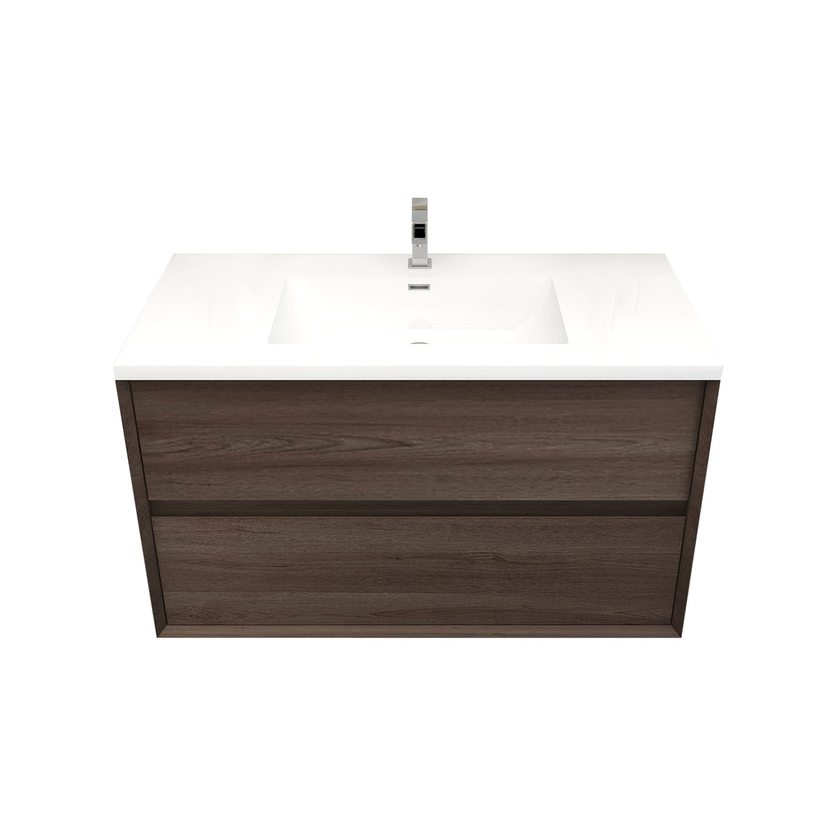 Better Vanity Kingdee 24"-84” Wall-Mounted Floating Bathroom Vanity with Reinforced Acrylic Single Basin Sink, Soft-Close Drawers, Fully Assembled
