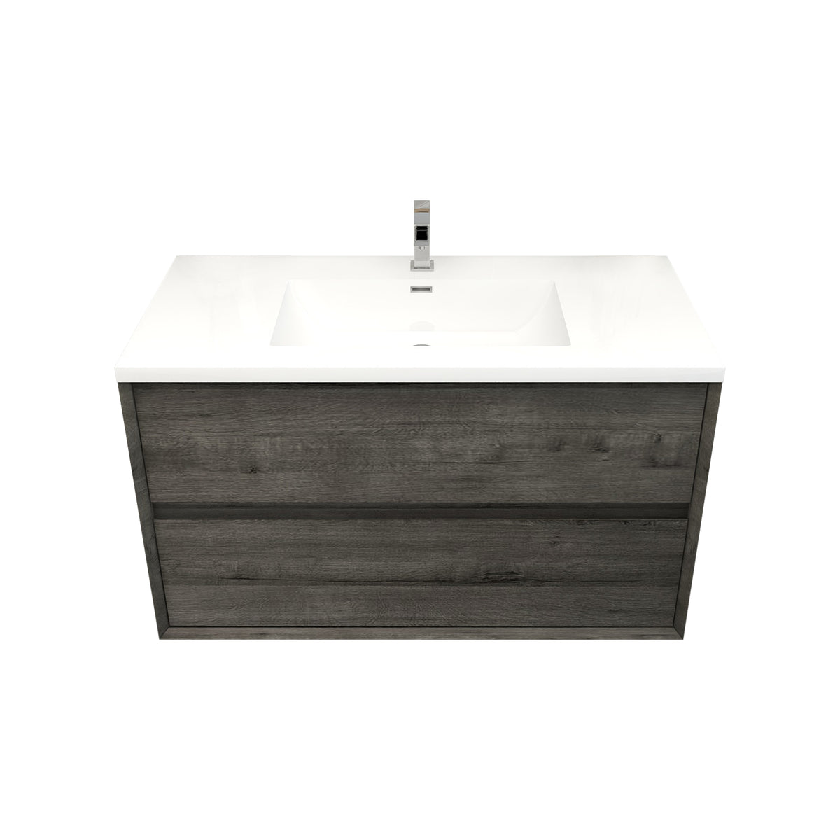 Better Vanity Kingdee 24"-84” Wall-Mounted Floating Bathroom Vanity with Reinforced Acrylic Single Basin Sink, Soft-Close Drawers, Fully Assembled