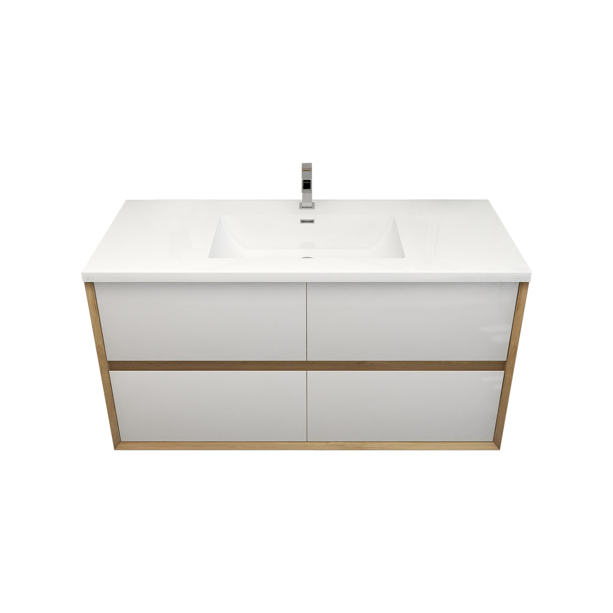 Better Vanity Kingdee 24"-84” Wall-Mounted Floating Bathroom Vanity with Reinforced Acrylic Single Basin Sink, Soft-Close Drawers, Fully Assembled