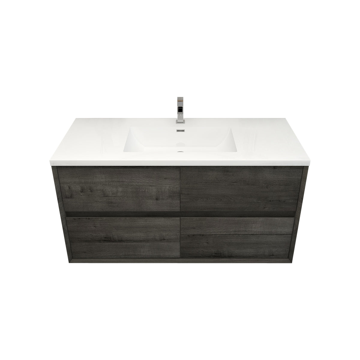 Better Vanity Kingdee 24"-84” Wall-Mounted Floating Bathroom Vanity with Reinforced Acrylic Single Basin Sink, Soft-Close Drawers, Fully Assembled