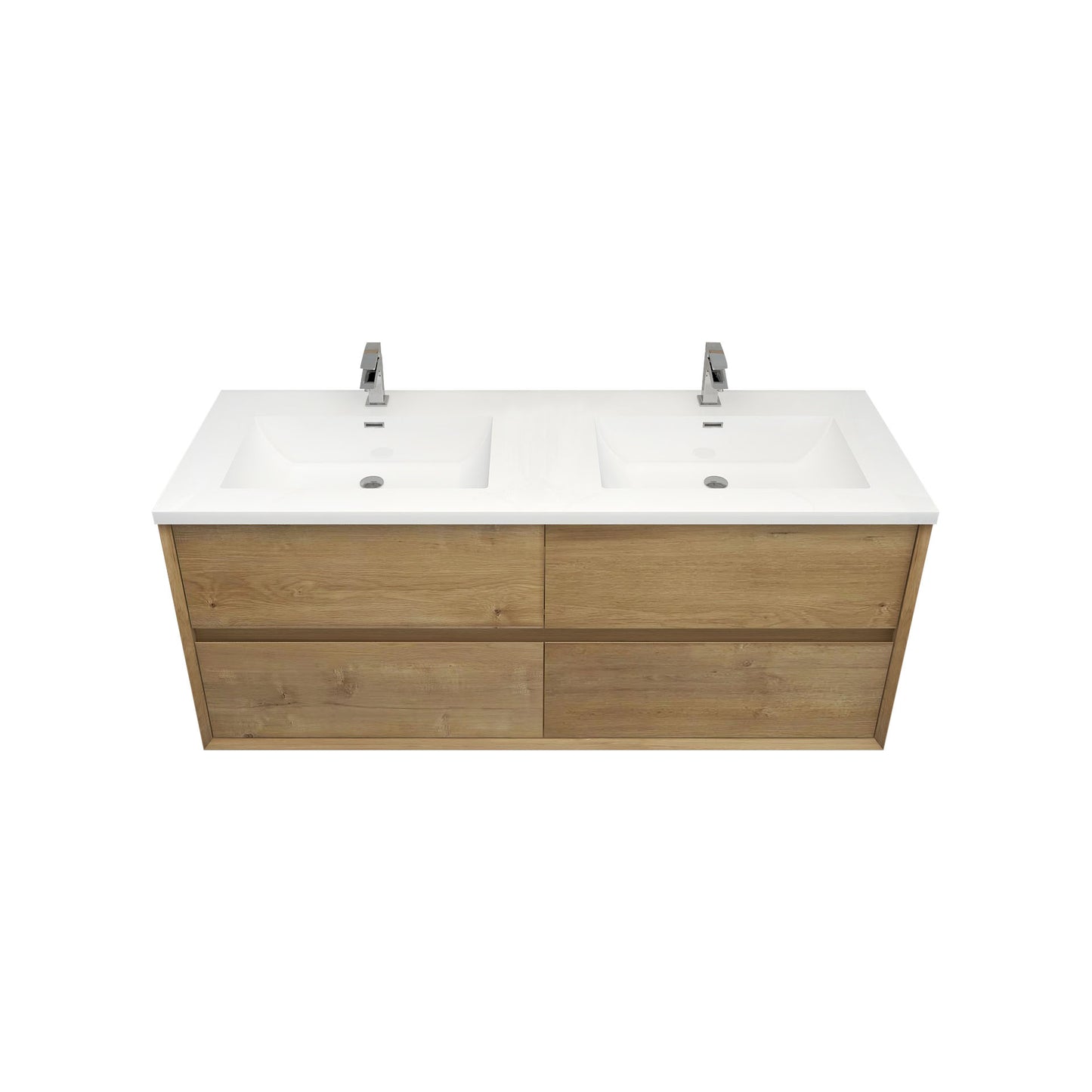 Better Vanity Kingdee 24"-84” Wall-Mounted Floating Bathroom Vanity with Reinforced Acrylic Single Basin Sink, Soft-Close Drawers, Fully Assembled