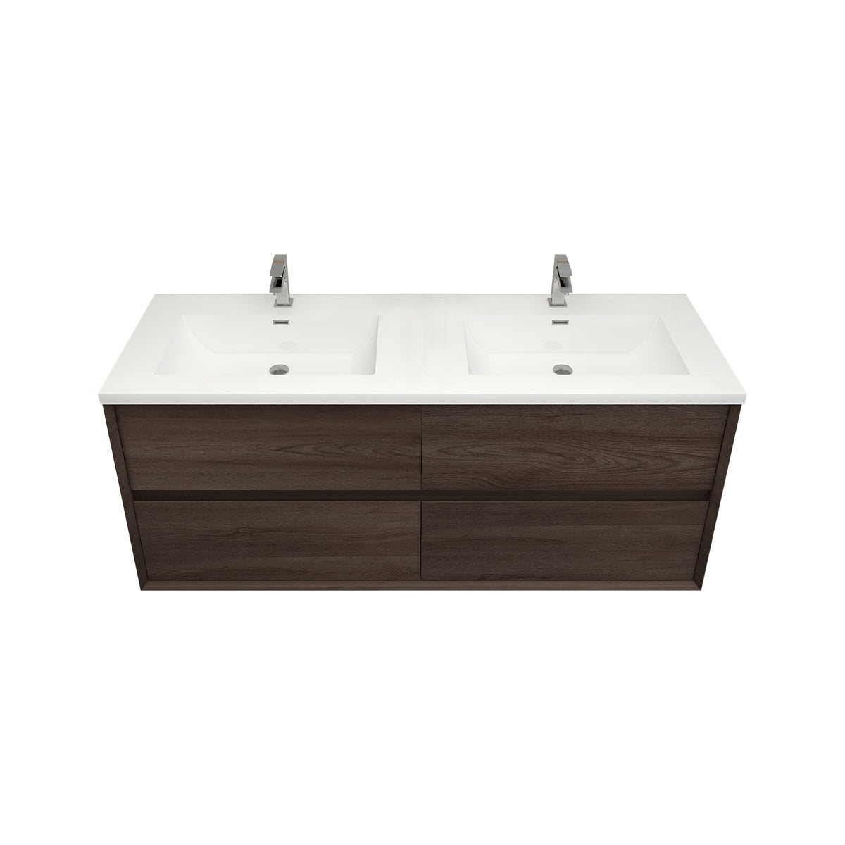 Better Vanity Kingdee 24"-84” Wall-Mounted Floating Bathroom Vanity with Reinforced Acrylic Single Basin Sink, Soft-Close Drawers, Fully Assembled