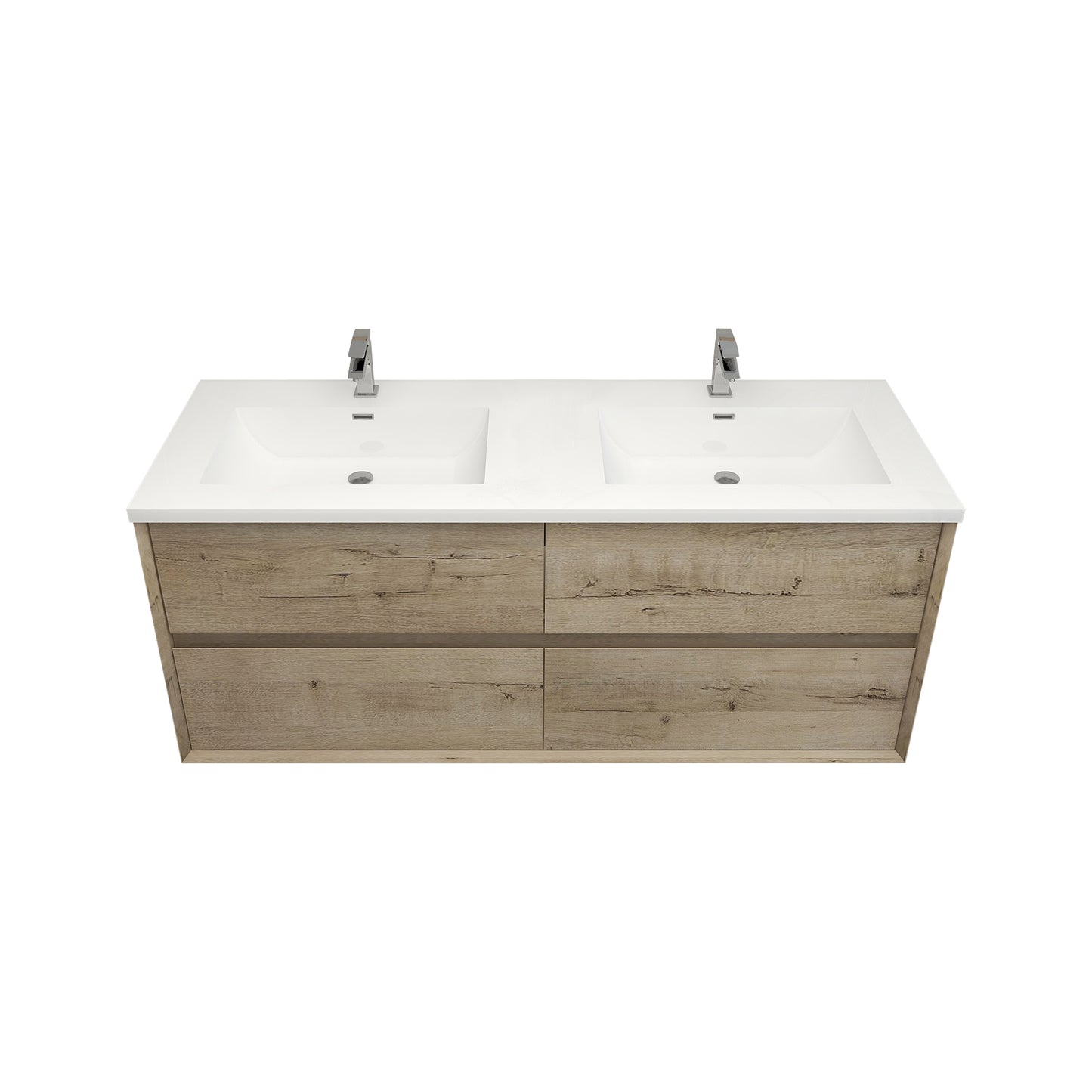 Better Vanity Kingdee 24"-84” Wall-Mounted Floating Bathroom Vanity with Reinforced Acrylic Single Basin Sink, Soft-Close Drawers, Fully Assembled