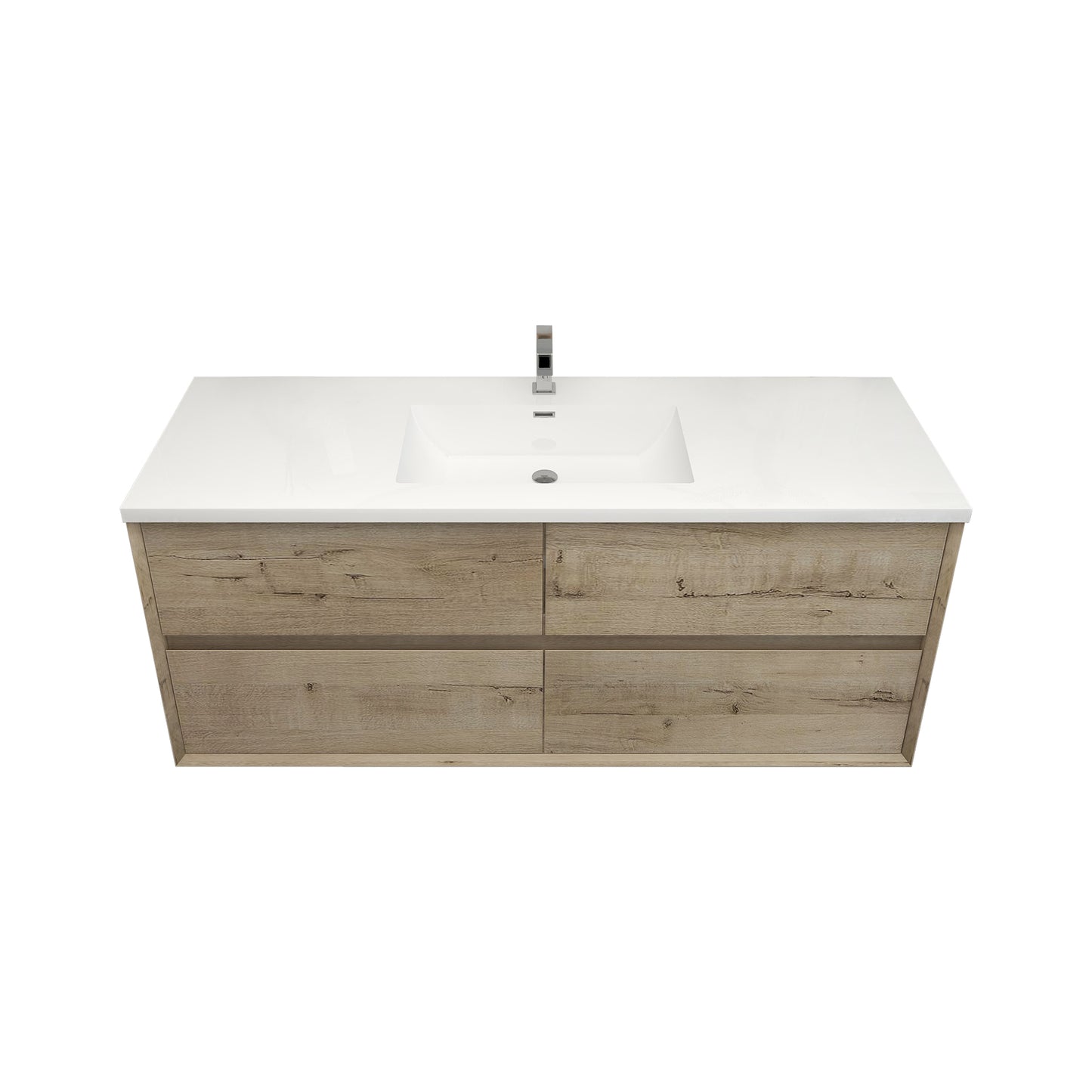 Better Vanity Kingdee 24"-84” Wall-Mounted Floating Bathroom Vanity with Reinforced Acrylic Single Basin Sink, Soft-Close Drawers, Fully Assembled