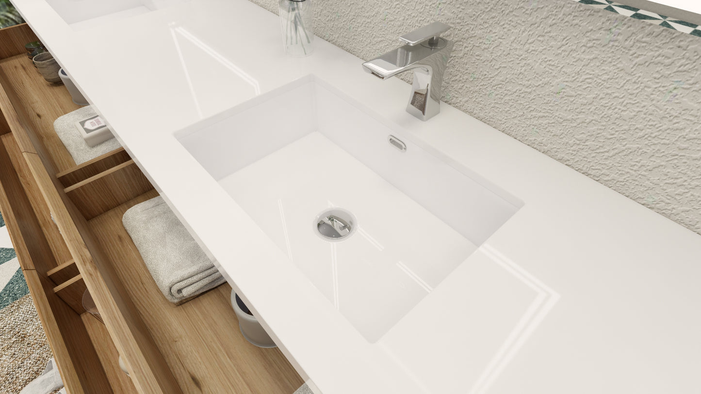 Monterey Floating Bathroom Vanity with Reinforced Acrylic Sink Top 24" - 84"