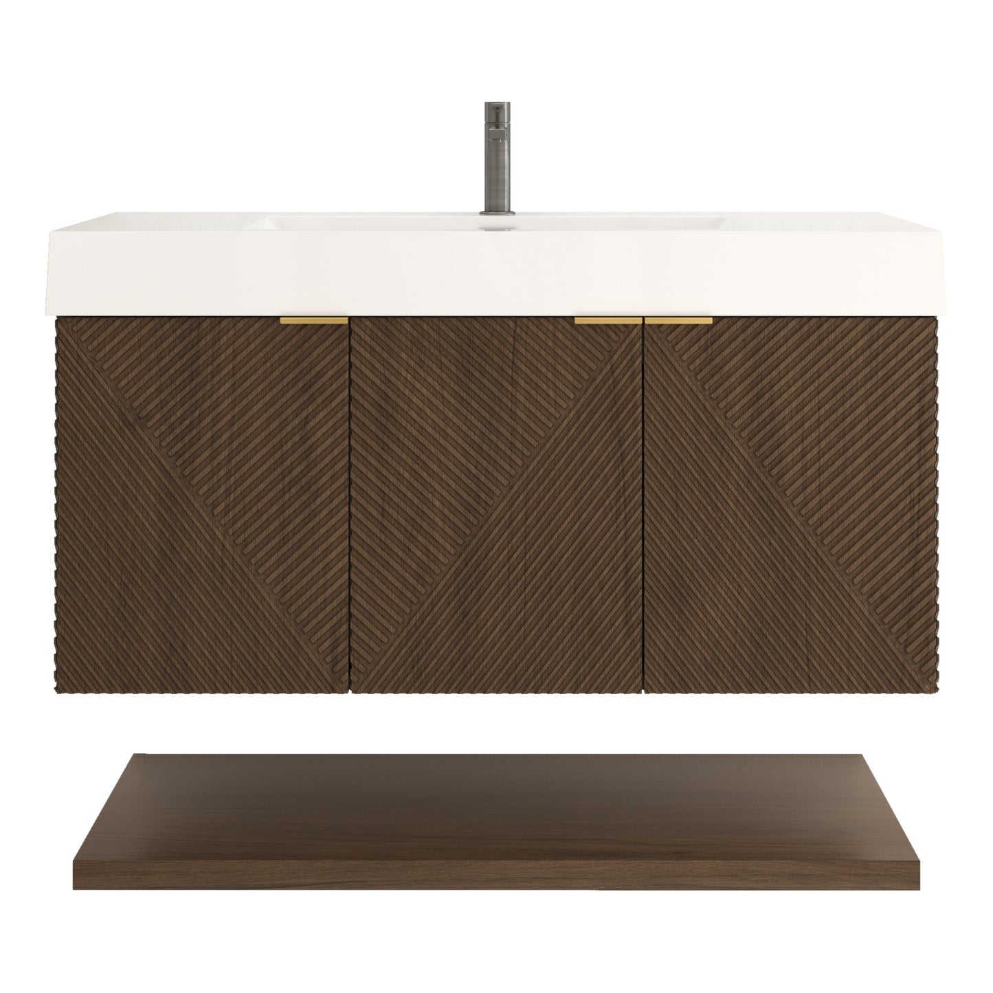 Better Vanity Stella 24"-84“ Floating Bathroom Vanity Reinforced Acrylic Sink Soft Close Doors & Drawers, Fully Assembled