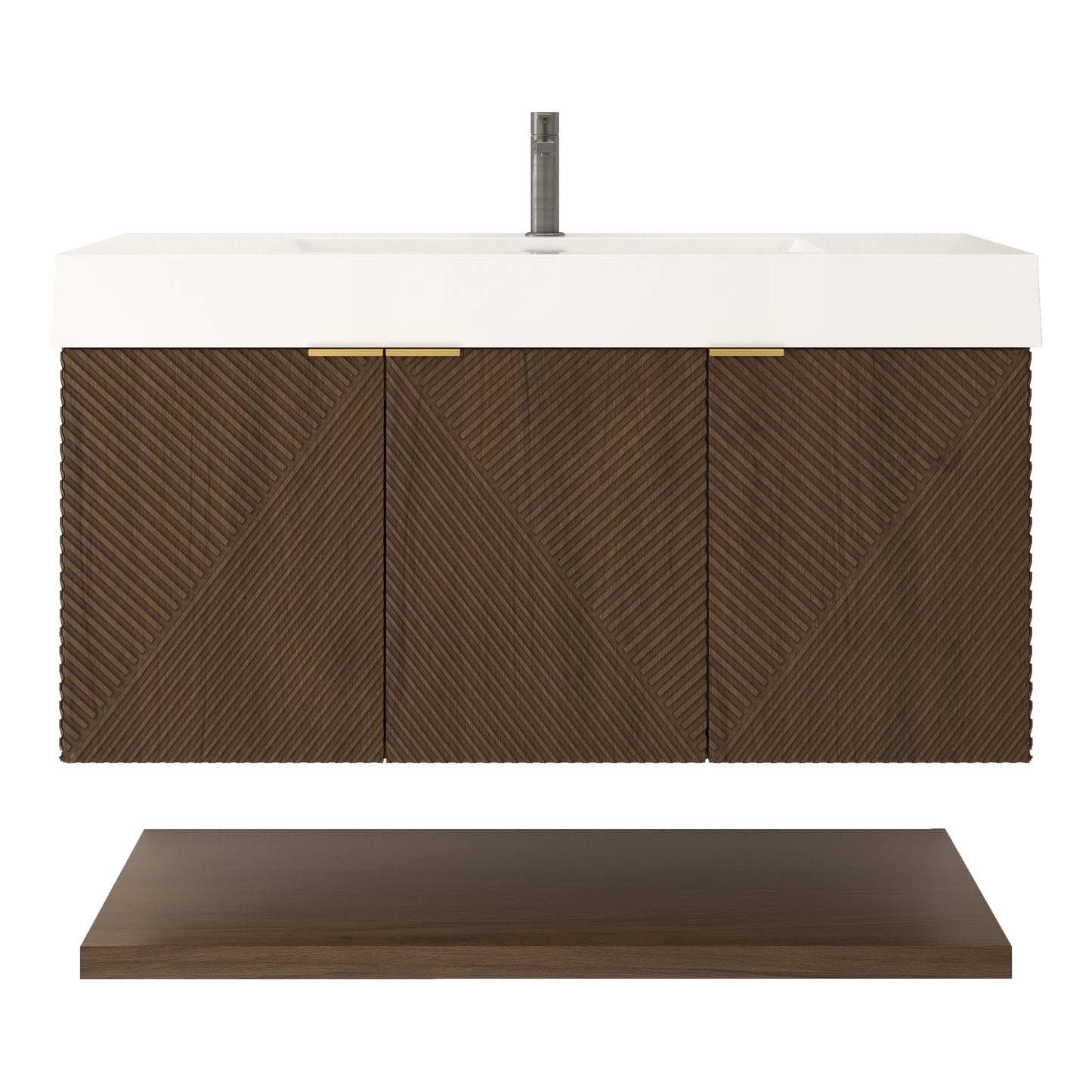 Better Vanity Stella 24"-84“ Floating Bathroom Vanity Reinforced Acrylic Sink Soft Close Doors & Drawers, Fully Assembled