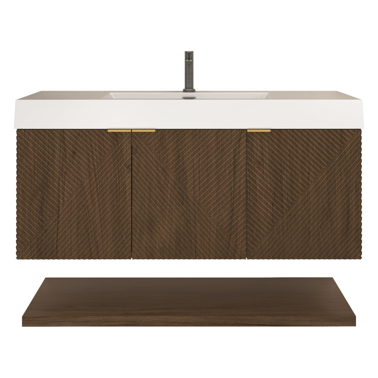 Better Vanity Stella 24"-84“ Floating Bathroom Vanity Reinforced Acrylic Sink Soft Close Doors & Drawers, Fully Assembled