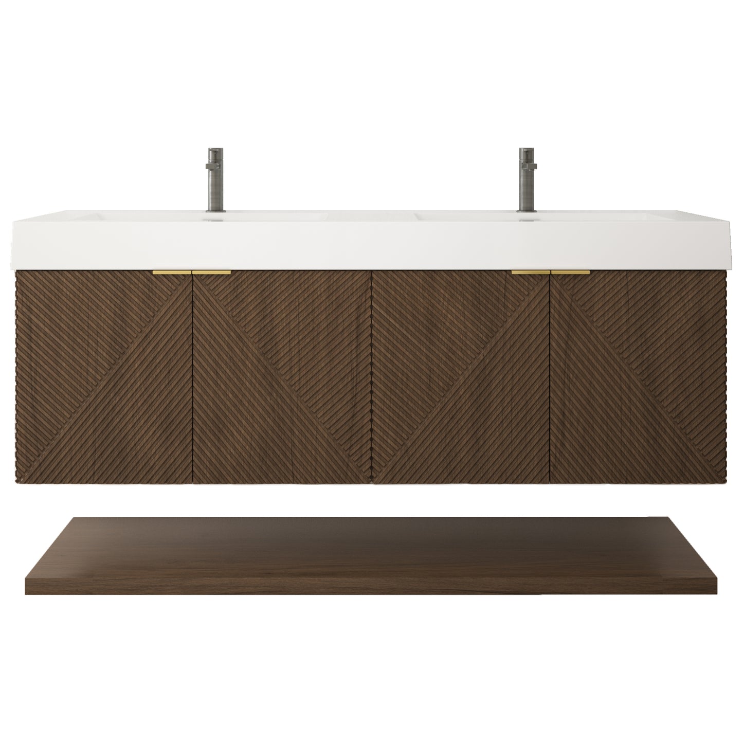 Better Vanity Stella 24"-84“ Floating Bathroom Vanity Reinforced Acrylic Sink Soft Close Doors & Drawers, Fully Assembled