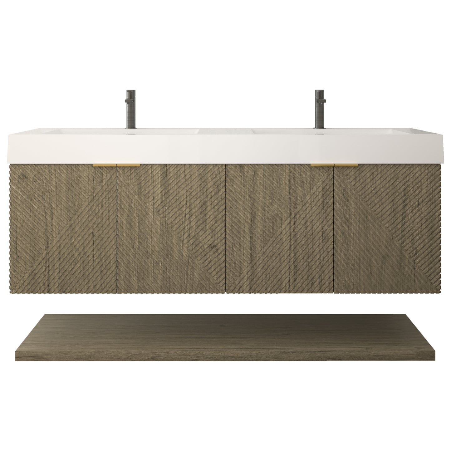 Better Vanity Stella 24"-84“ Floating Bathroom Vanity Reinforced Acrylic Sink Soft Close Doors & Drawers, Fully Assembled
