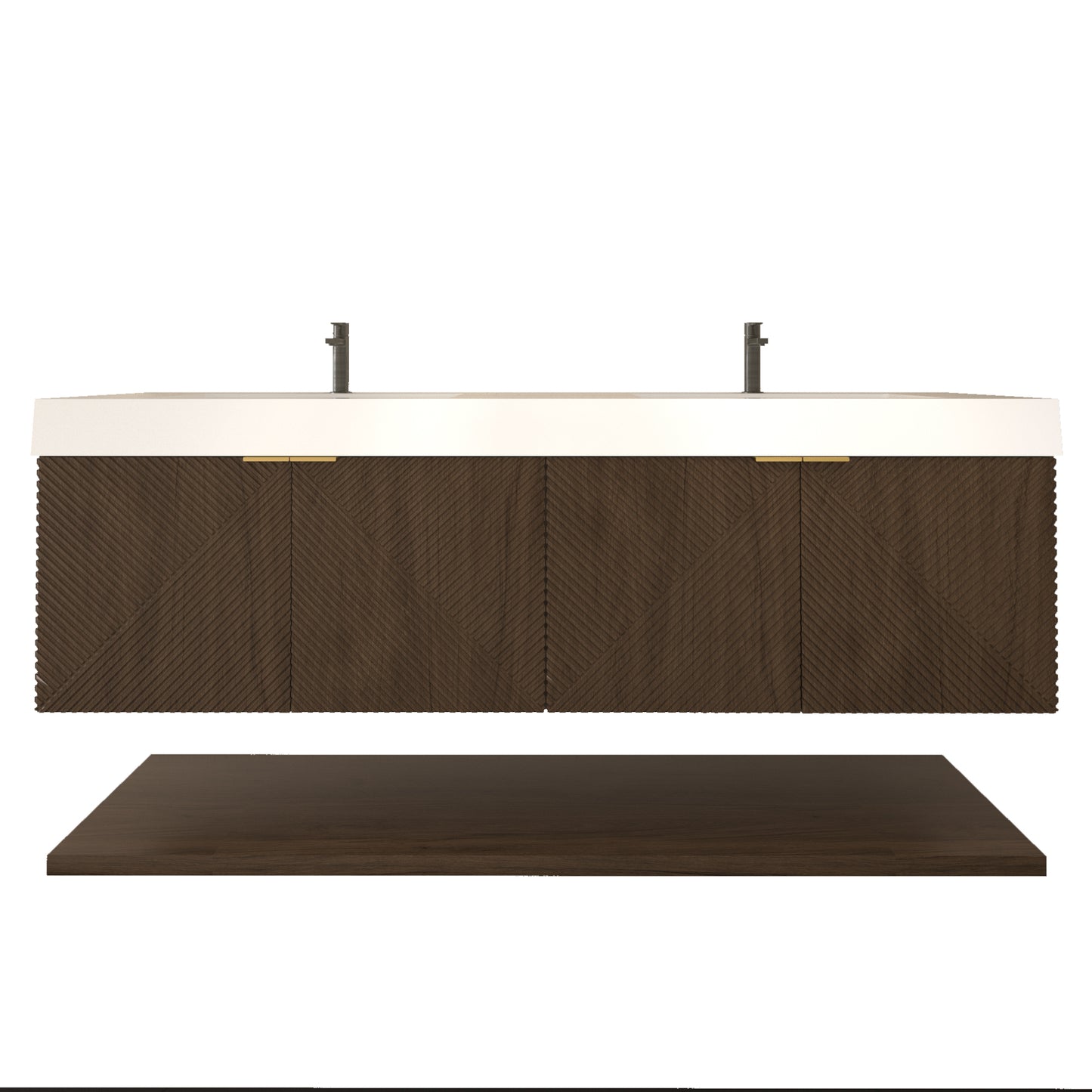 Better Vanity Stella 24"-84“ Floating Bathroom Vanity Reinforced Acrylic Sink Soft Close Doors & Drawers, Fully Assembled
