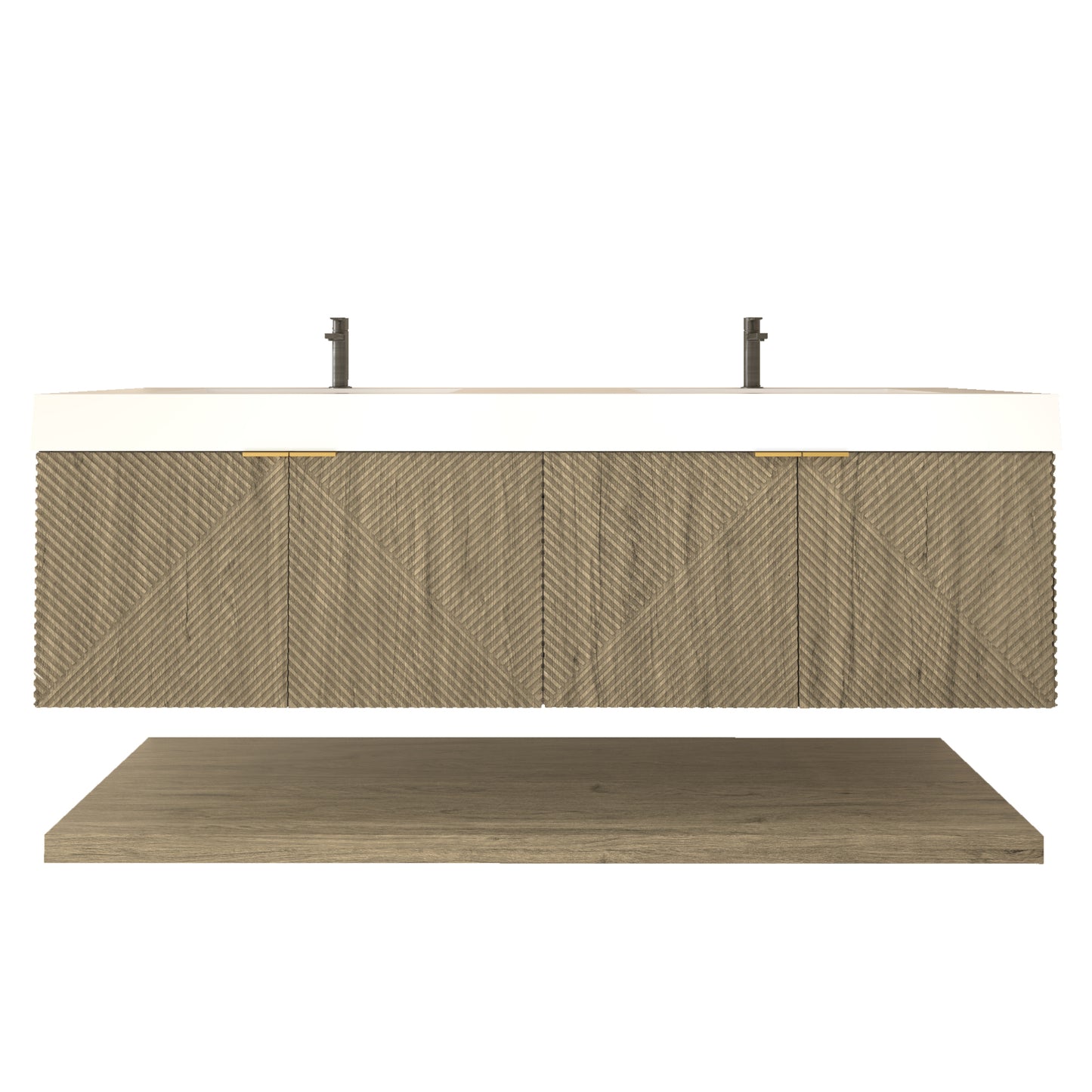 Better Vanity Stella 24"-84“ Floating Bathroom Vanity Reinforced Acrylic Sink Soft Close Doors & Drawers, Fully Assembled