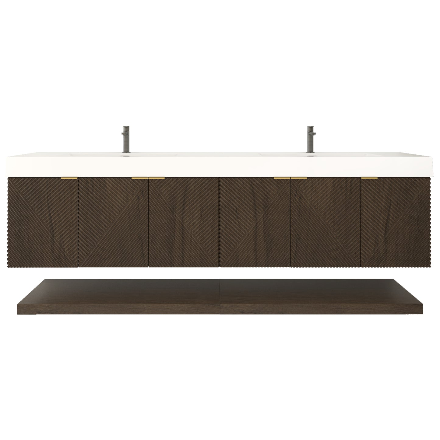 Better Vanity Stella 24"-84“ Floating Bathroom Vanity Reinforced Acrylic Sink Soft Close Doors & Drawers, Fully Assembled