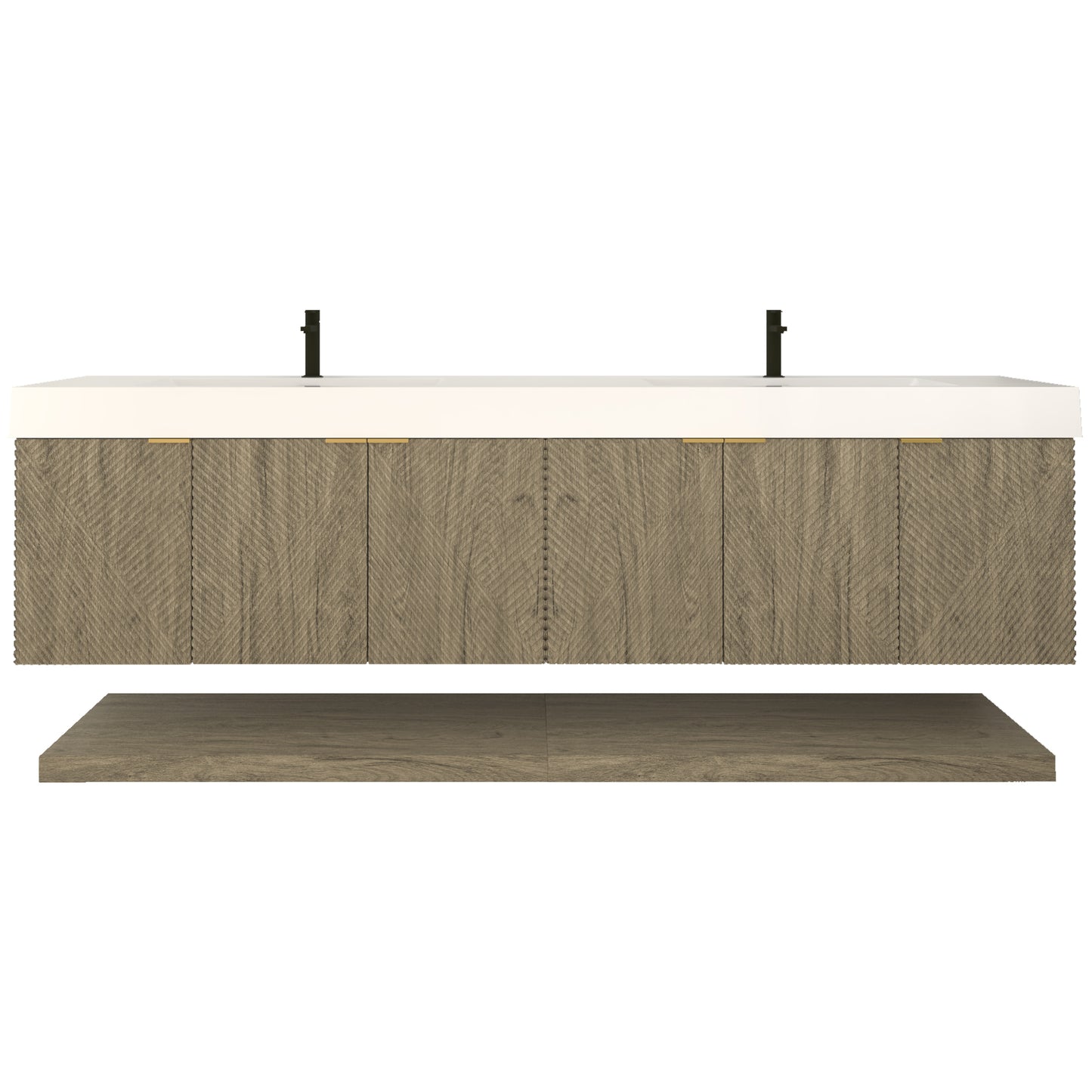 Better Vanity Stella 24"-84“ Floating Bathroom Vanity Reinforced Acrylic Sink Soft Close Doors & Drawers, Fully Assembled