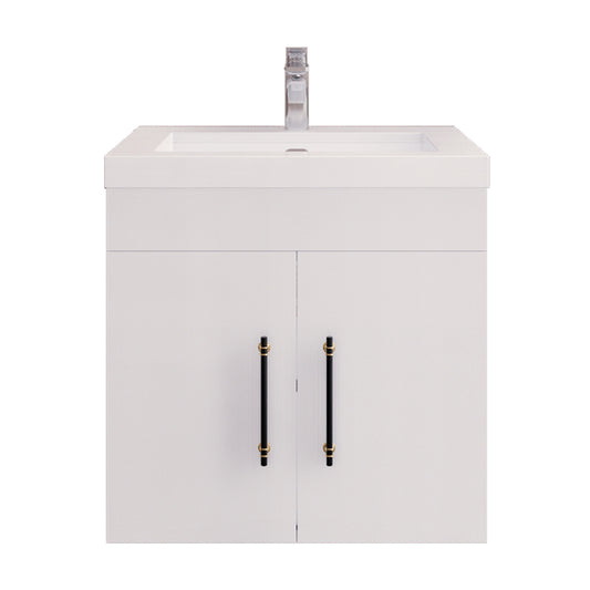 Better Vanity Elsa 24" -48" Wall-Mounted Floating Bathroom Vanity with Reinforced Acrylic Single Sink, Soft-Close Drawers, Fully Assembled