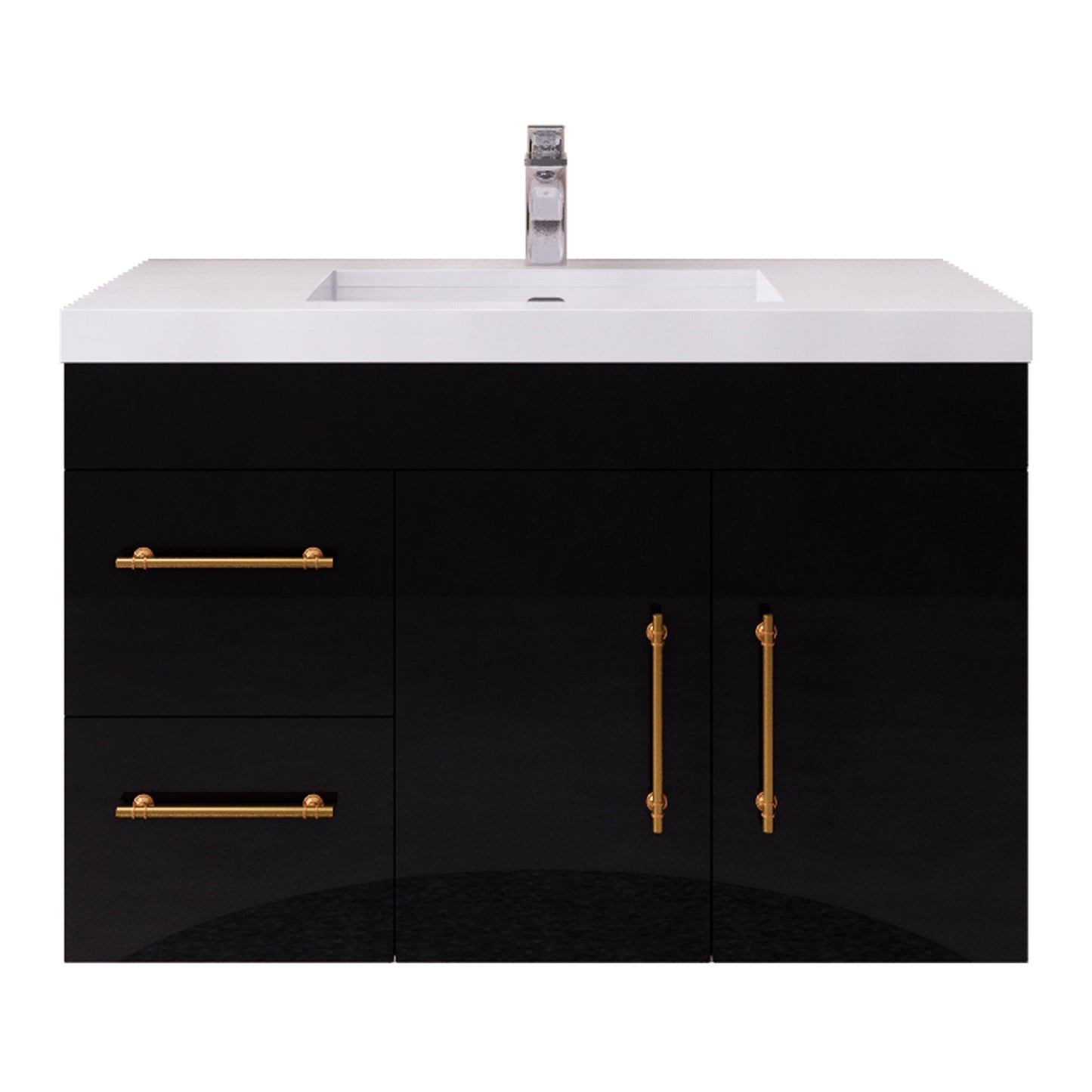 Better Vanity Elsa 24" -48" Wall-Mounted Floating Bathroom Vanity with Reinforced Acrylic Single Sink, Soft-Close Drawers, Fully Assembled