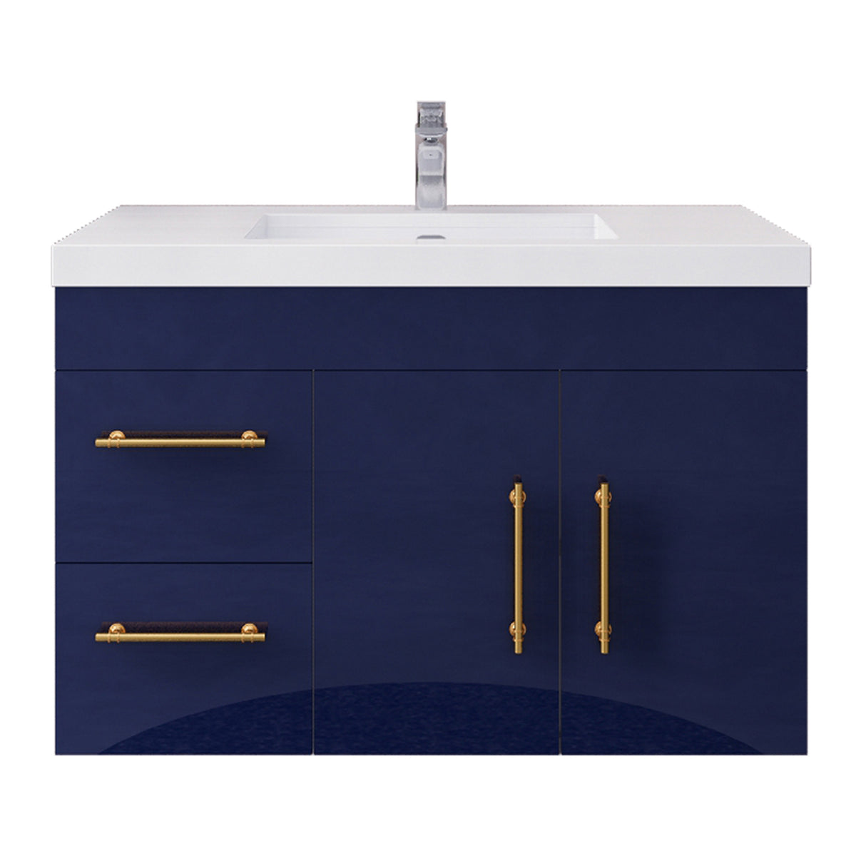 Better Vanity Elsa 24" -48" Wall-Mounted Floating Bathroom Vanity with Reinforced Acrylic Single Sink, Soft-Close Drawers, Fully Assembled