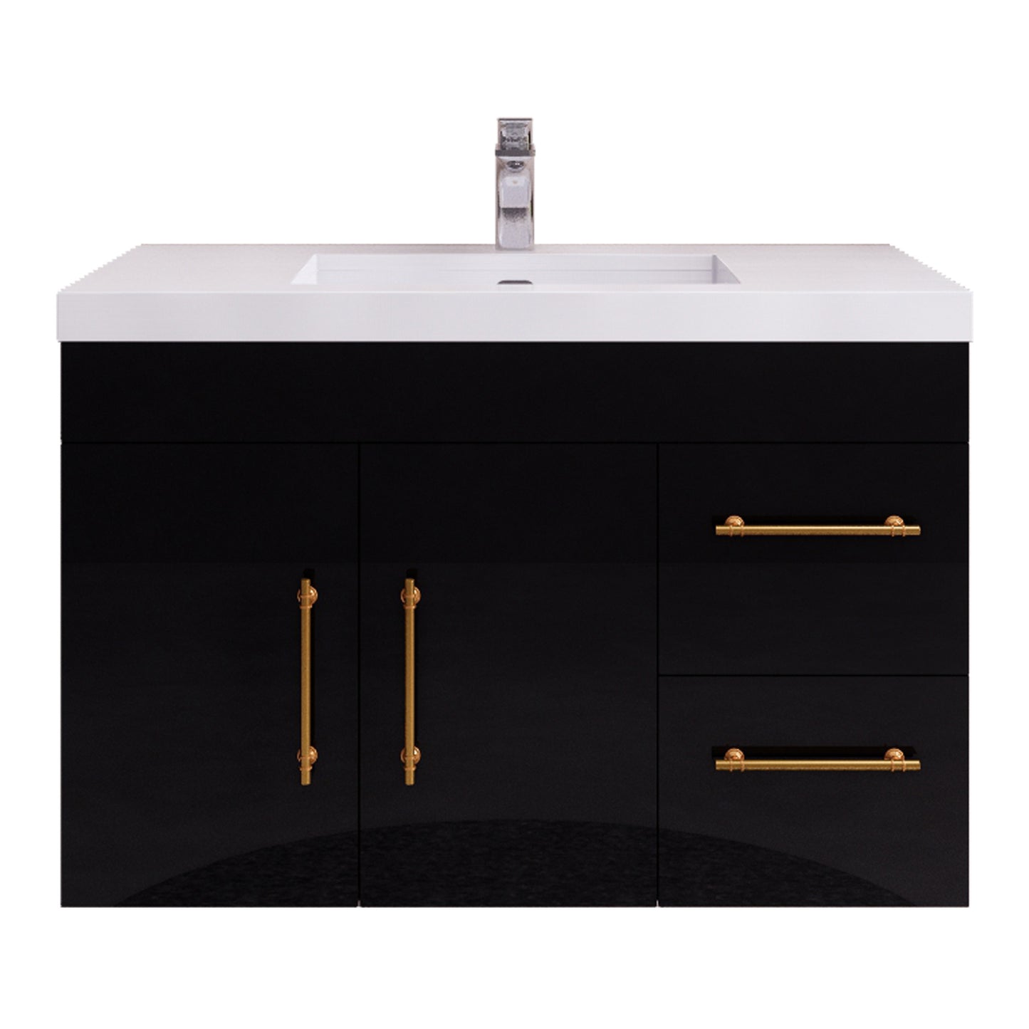 Better Vanity Elsa 24" -48" Wall-Mounted Floating Bathroom Vanity with Reinforced Acrylic Single Sink, Soft-Close Drawers, Fully Assembled