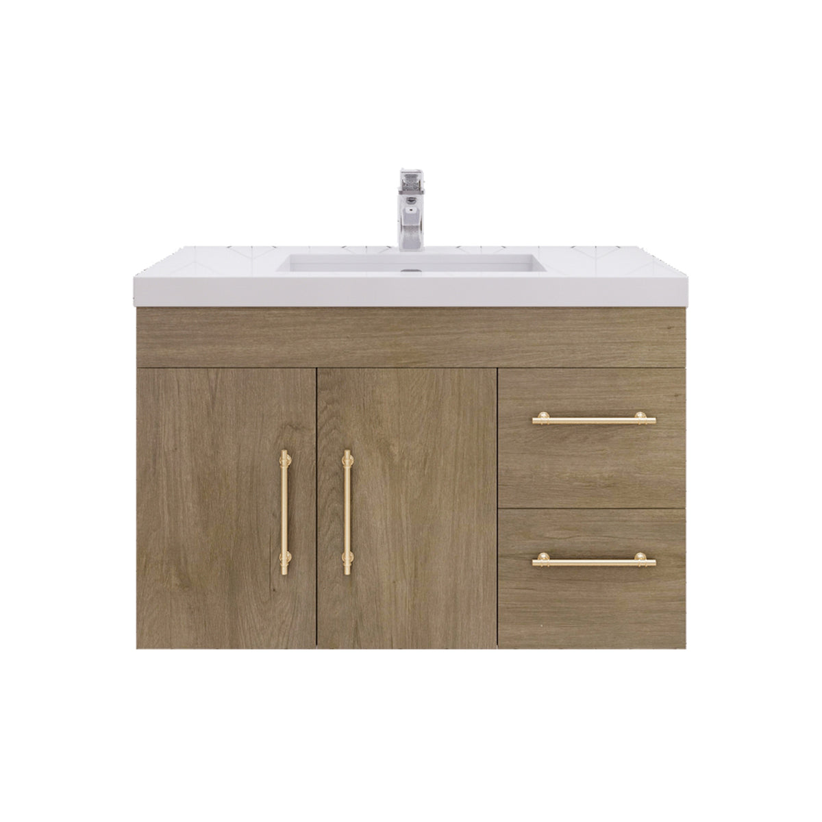Better Vanity Elsa 24" -48" Wall-Mounted Floating Bathroom Vanity with Reinforced Acrylic Single Sink, Soft-Close Drawers, Fully Assembled