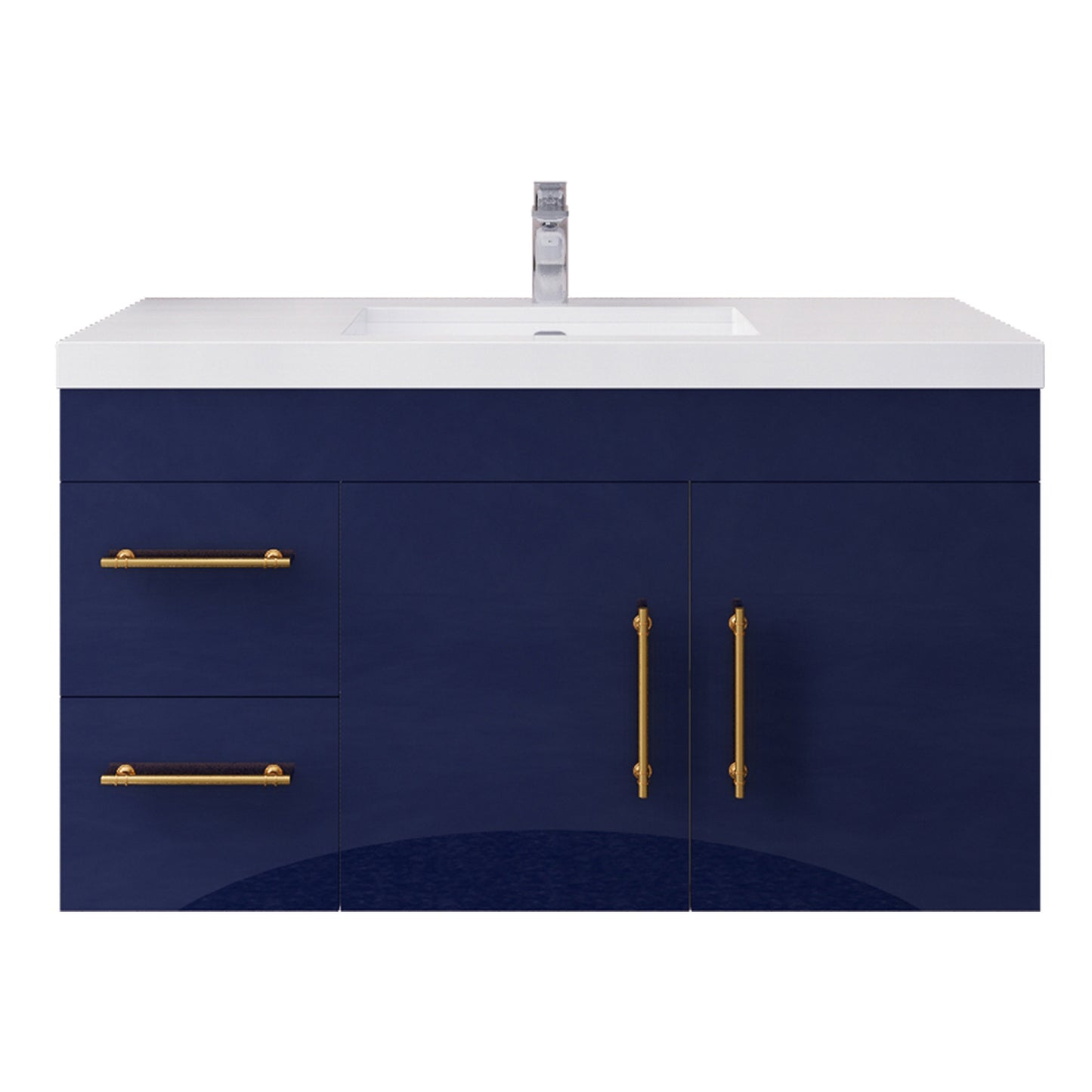 Better Vanity Elsa 24" -48" Wall-Mounted Floating Bathroom Vanity with Reinforced Acrylic Single Sink, Soft-Close Drawers, Fully Assembled
